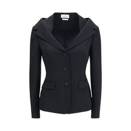 Alexander McQueen Schwarze Oves Aries Wolljacke in voller Länge