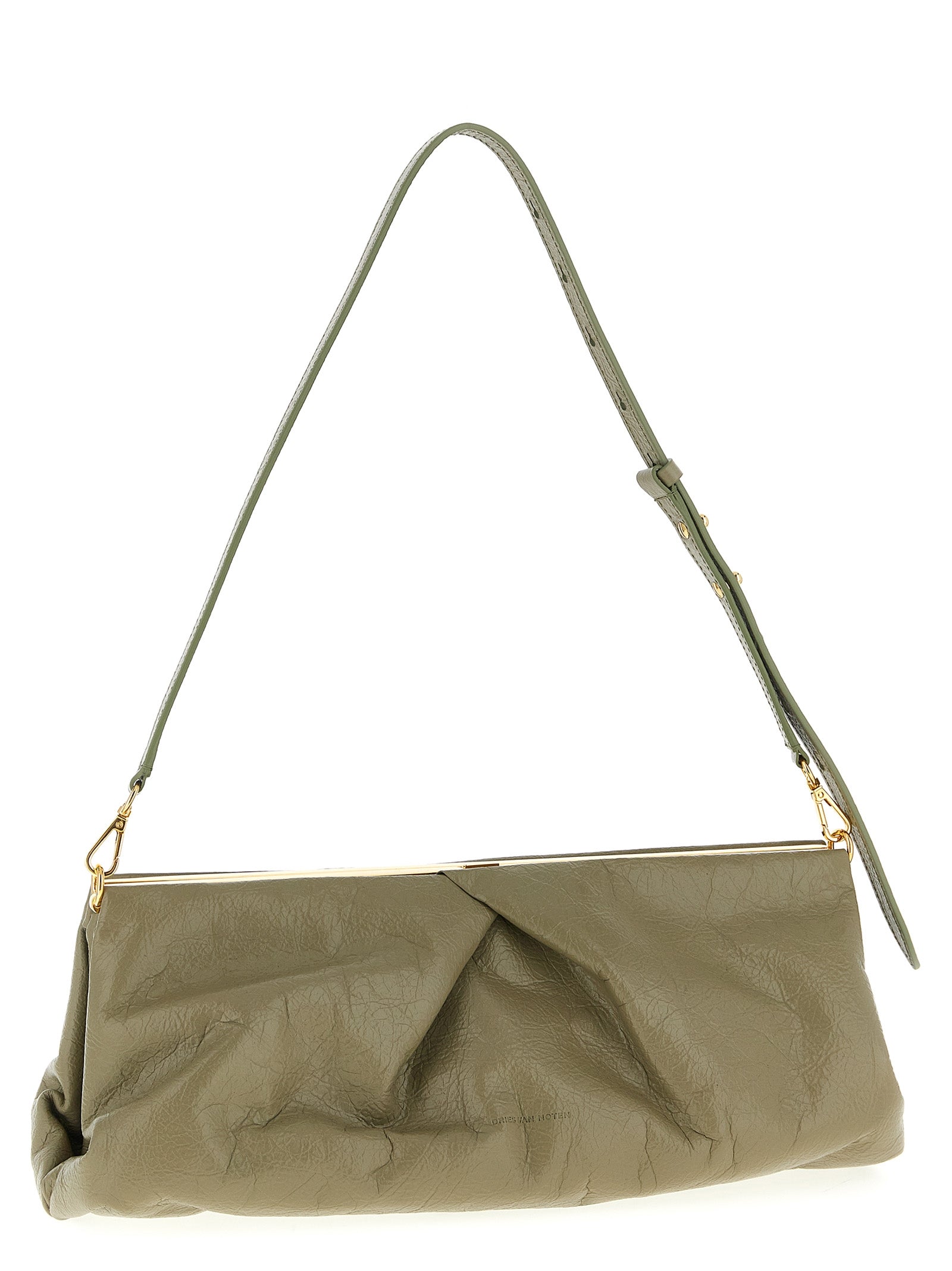 Dries Van Noten Zweifarbige Clutch aus Kalbsleder