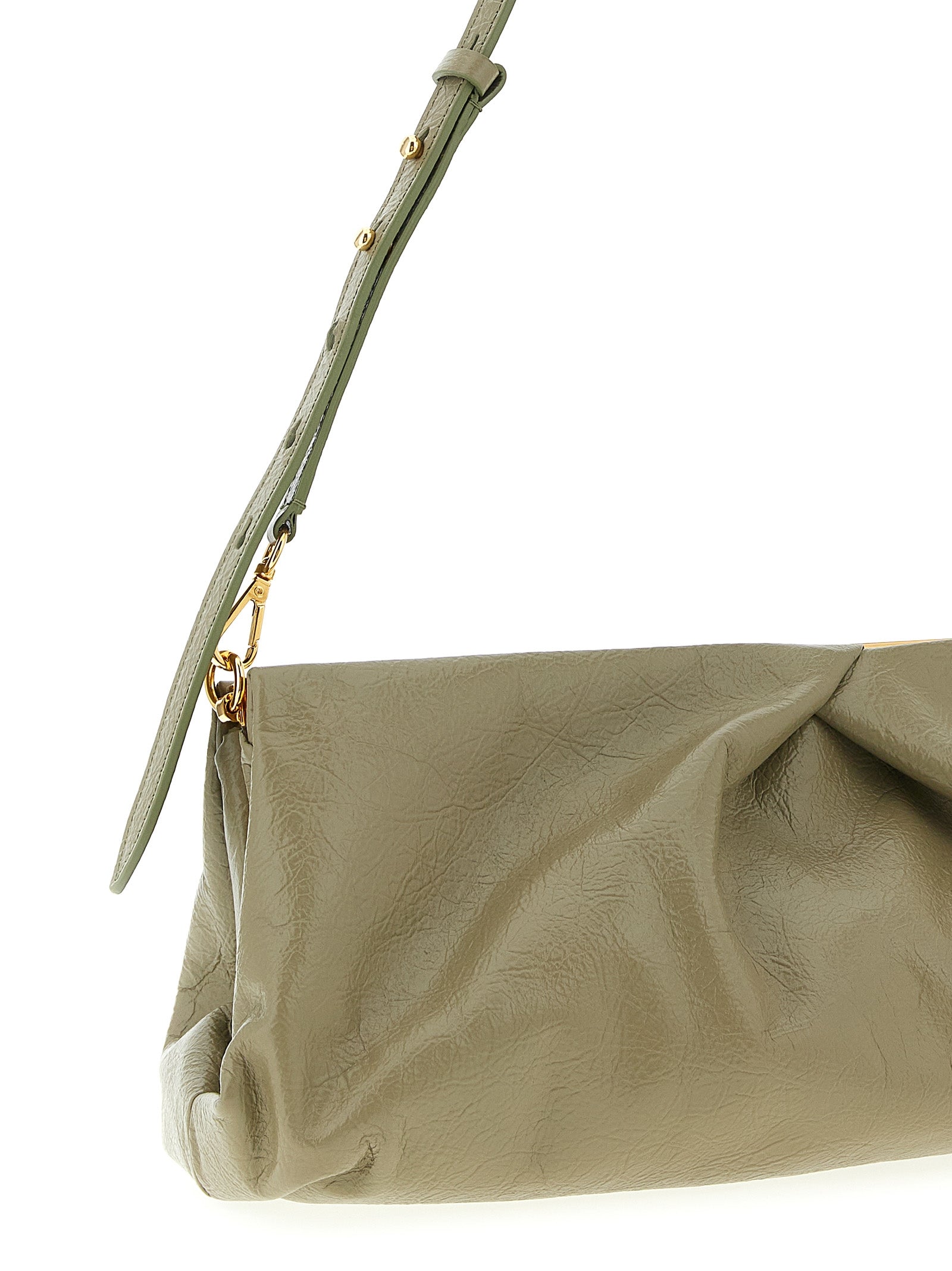 Dries Van Noten Zweifarbige Clutch aus Kalbsleder