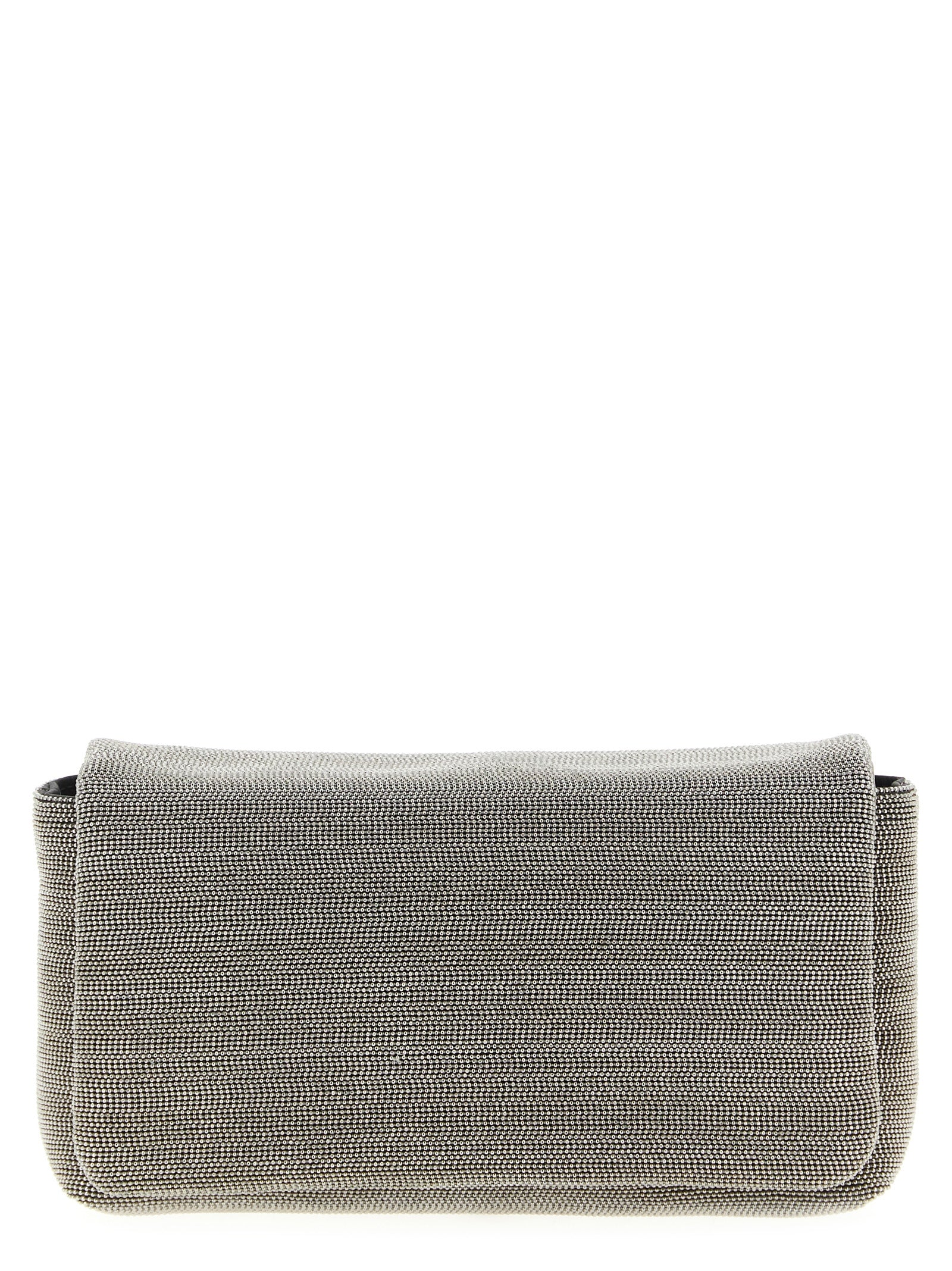 Brunello Cucinelli Clutch aus Leder in Silber