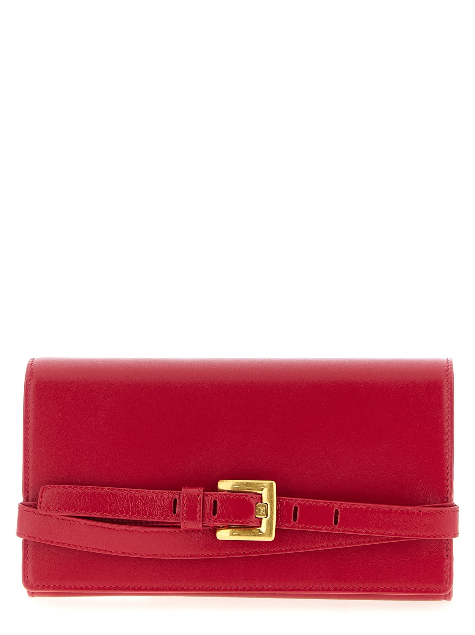 Balmain Kartenetui aus Fuchsia-Kalbsleder