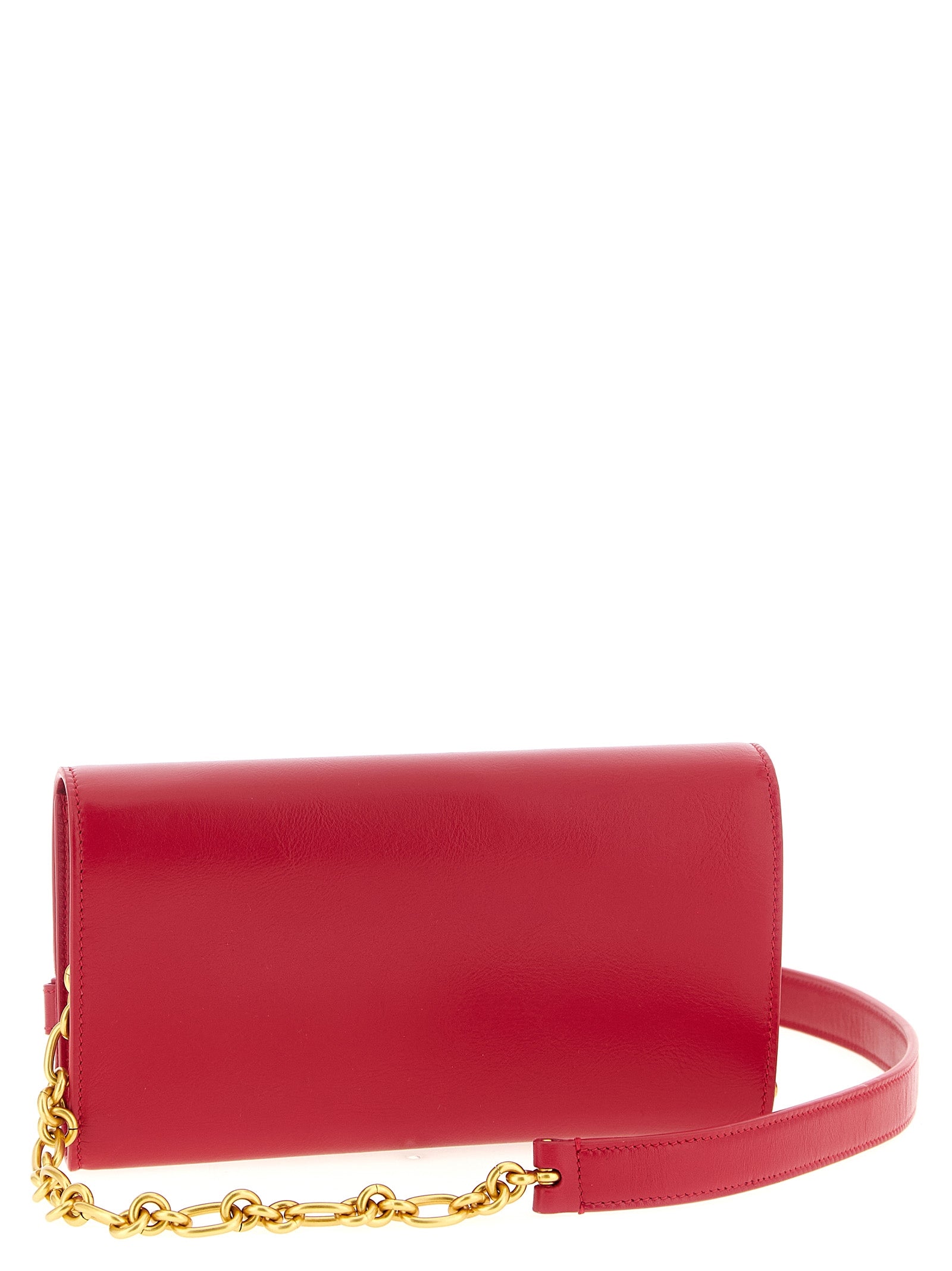 Balmain Kartenetui aus Fuchsia-Kalbsleder