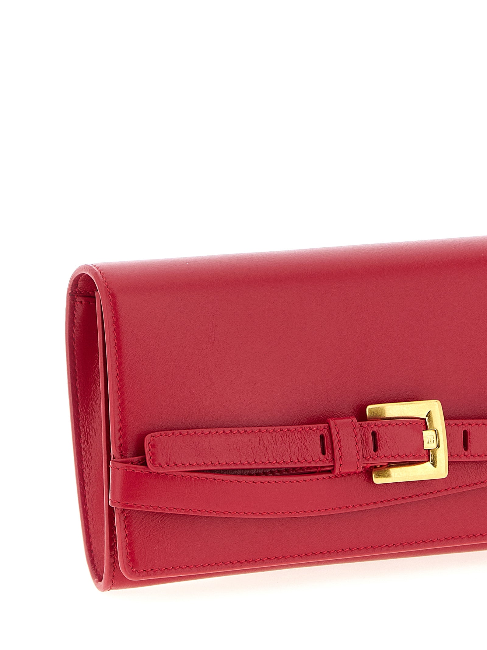 Balmain Kartenetui aus Fuchsia-Kalbsleder