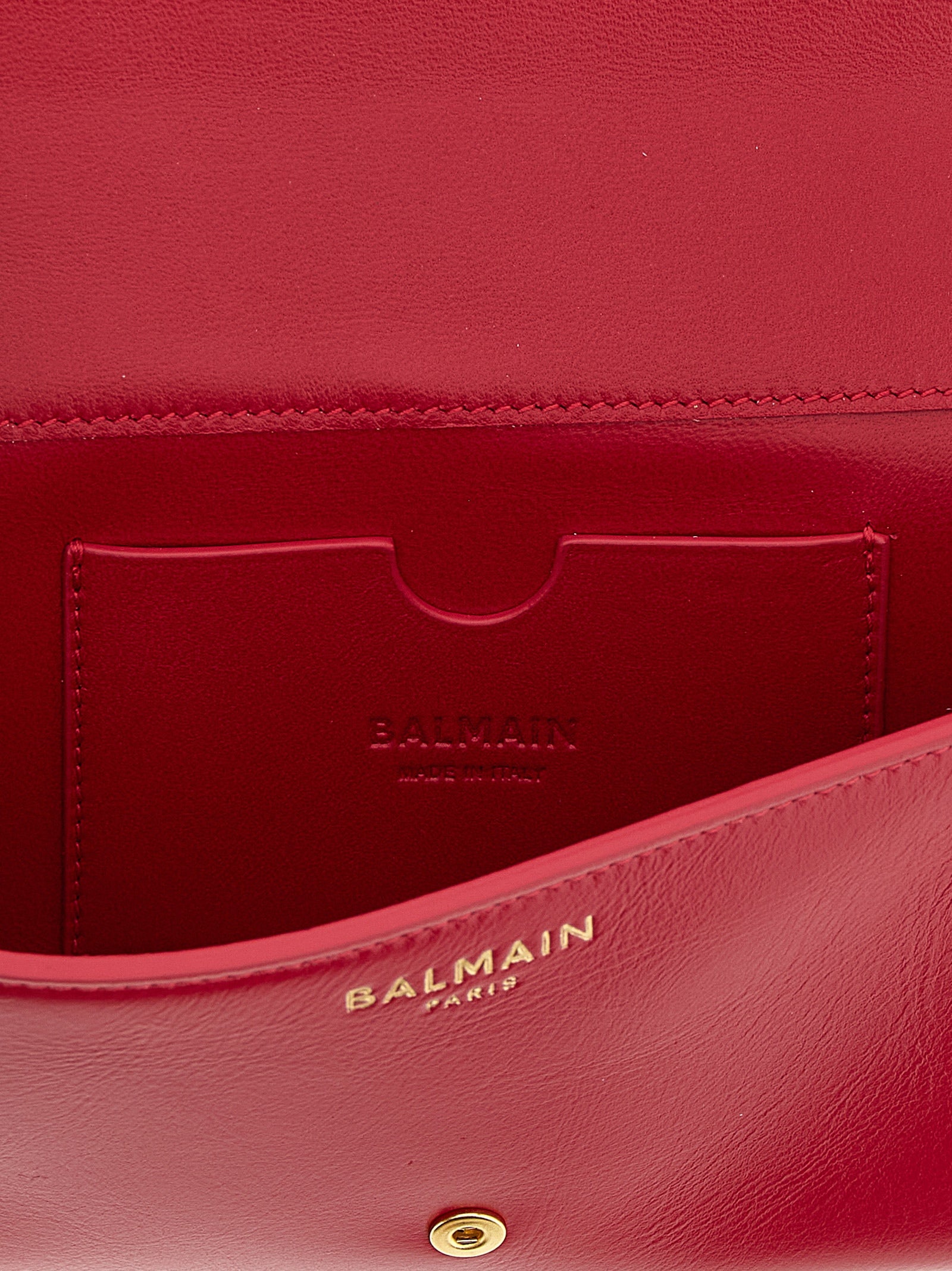Balmain Kartenetui aus Fuchsia-Kalbsleder