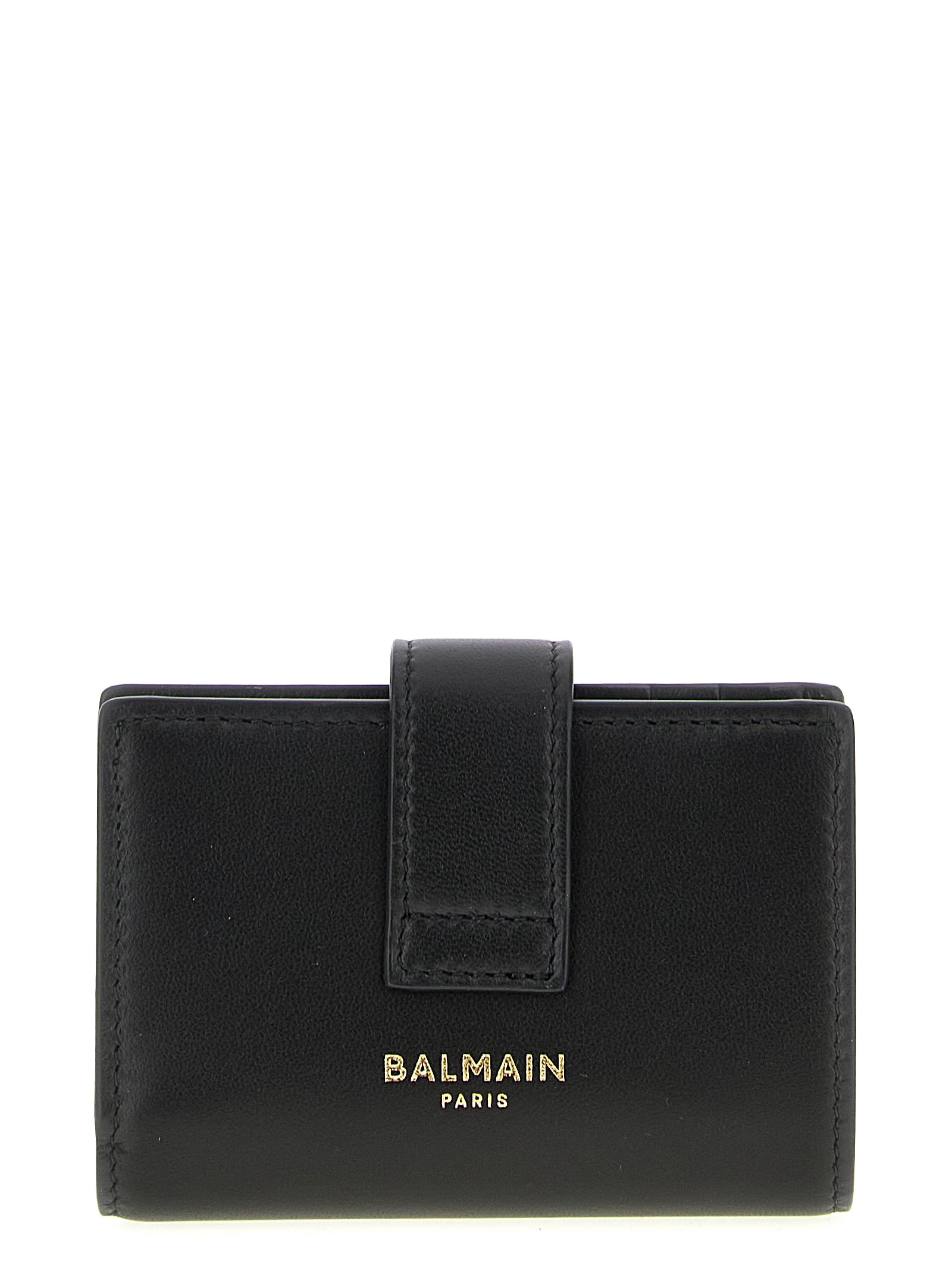 Balmain Schwarzer Kartenhalter aus Lammleder