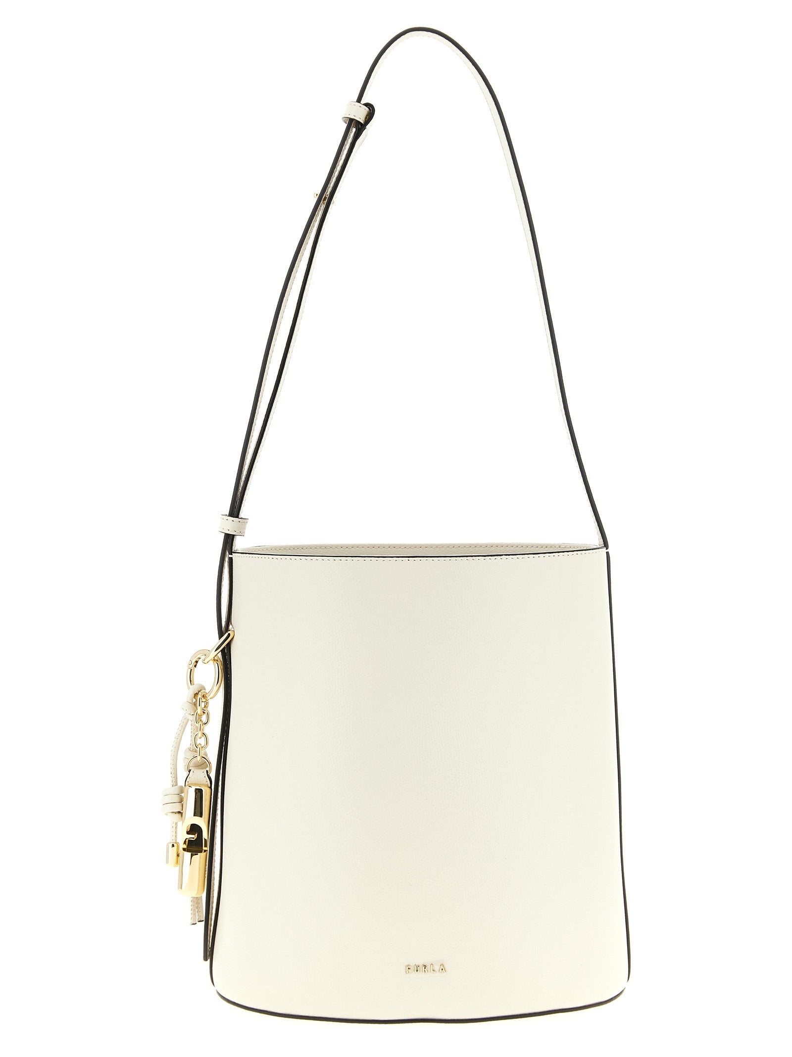 Furla Weiße Kalbsleder-Schultertasche