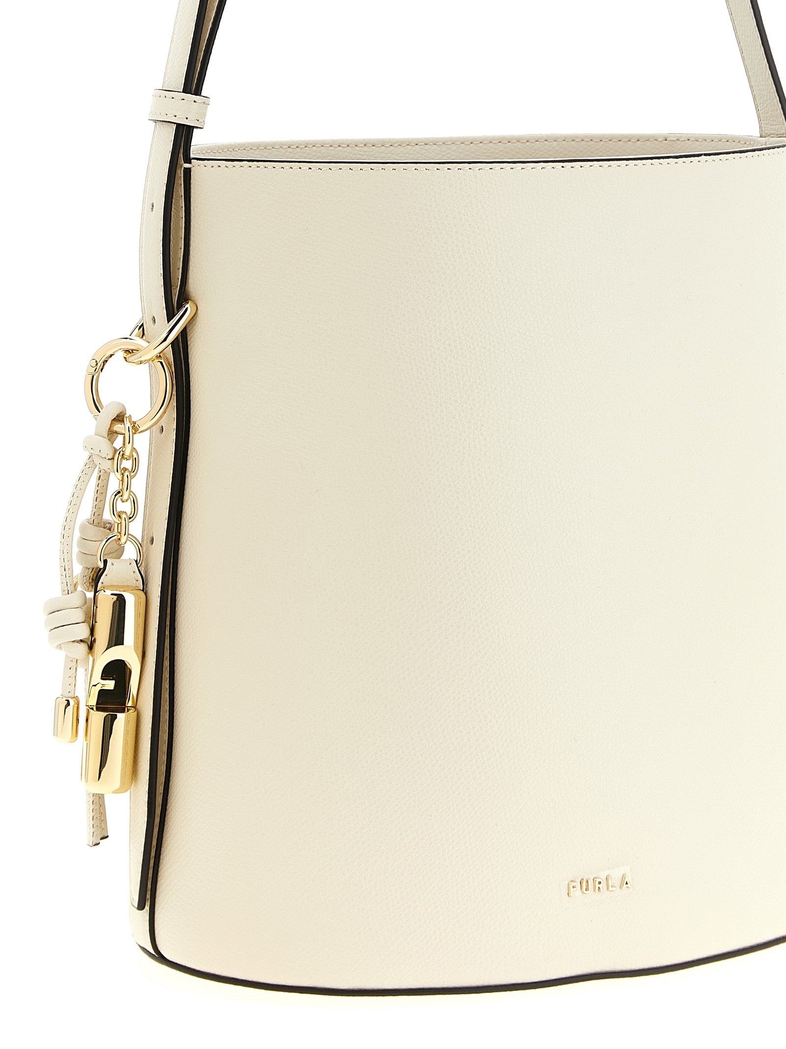 Furla Weiße Kalbsleder-Schultertasche