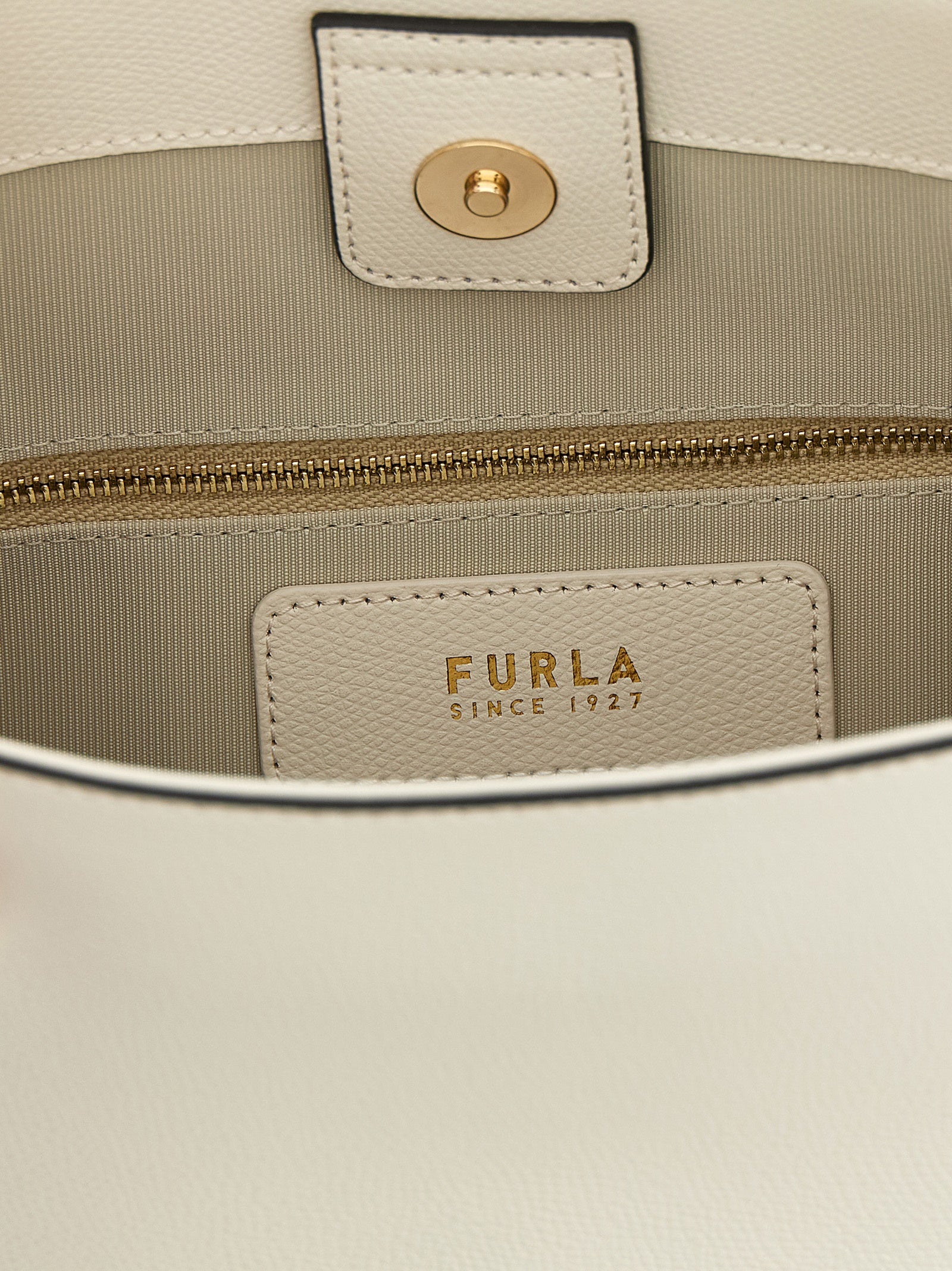 Furla Weiße Kalbsleder-Schultertasche