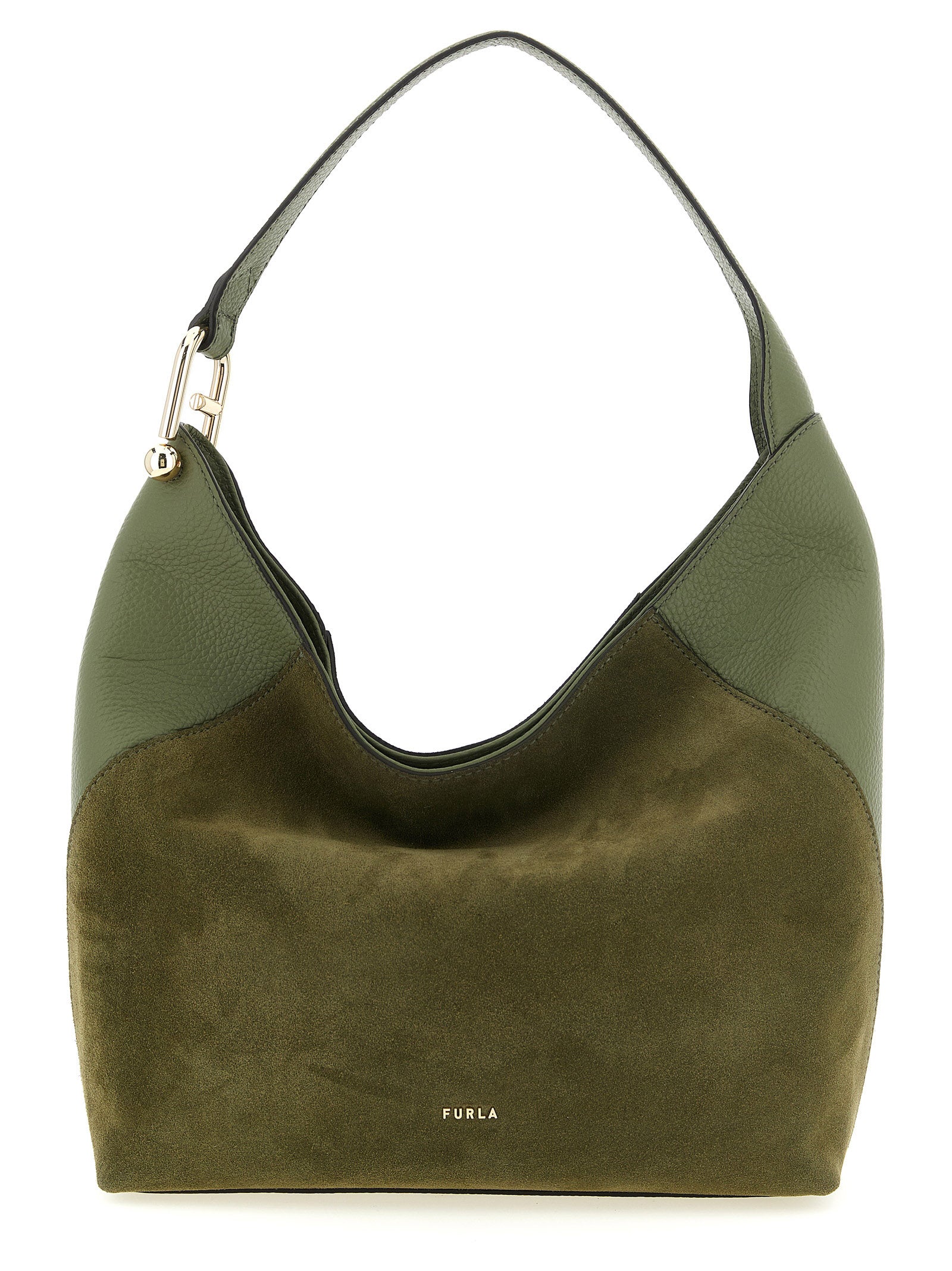 Furla Zweifarbige Schultertasche aus Kalbsleder