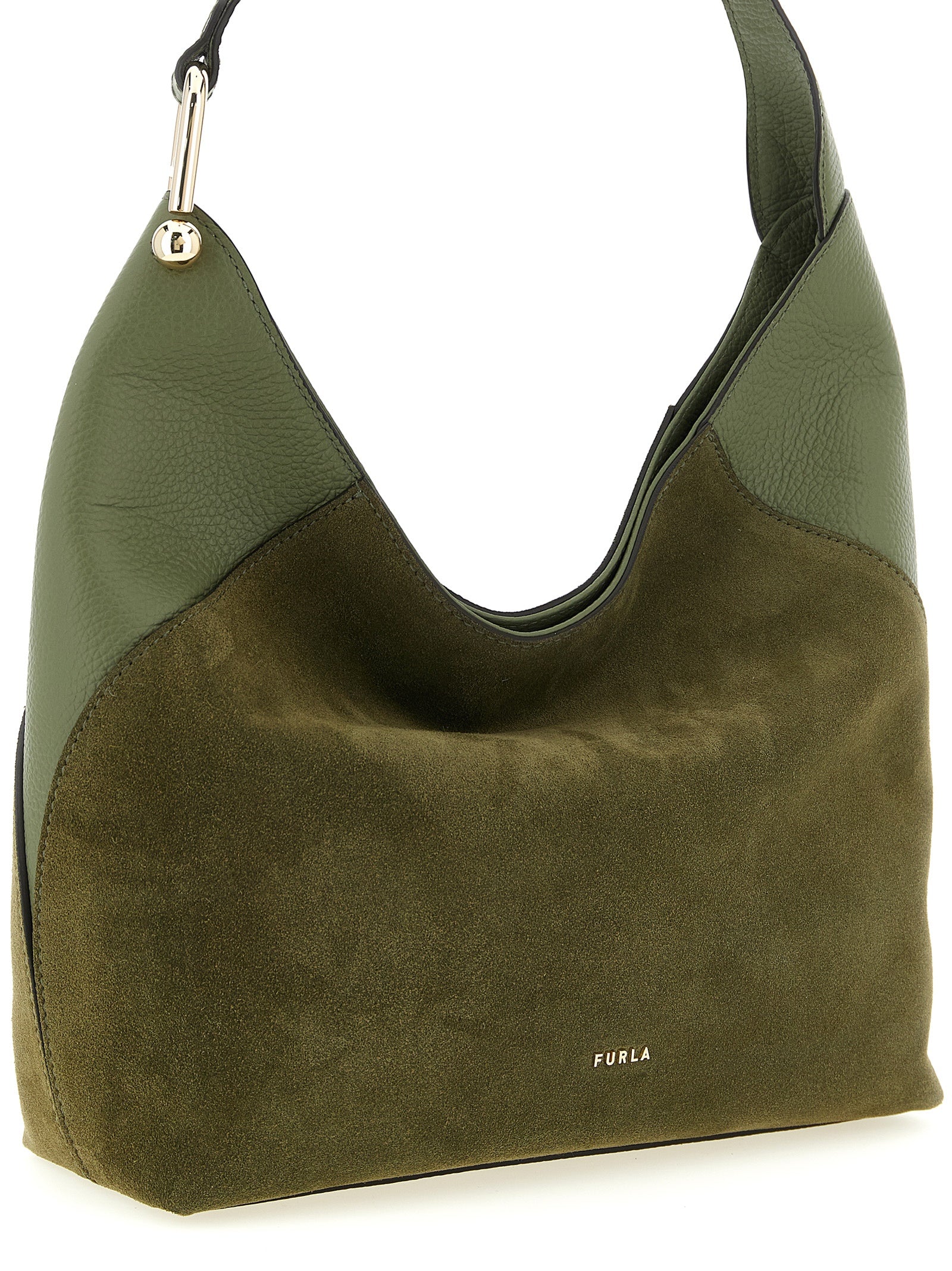 Furla Zweifarbige Schultertasche aus Kalbsleder