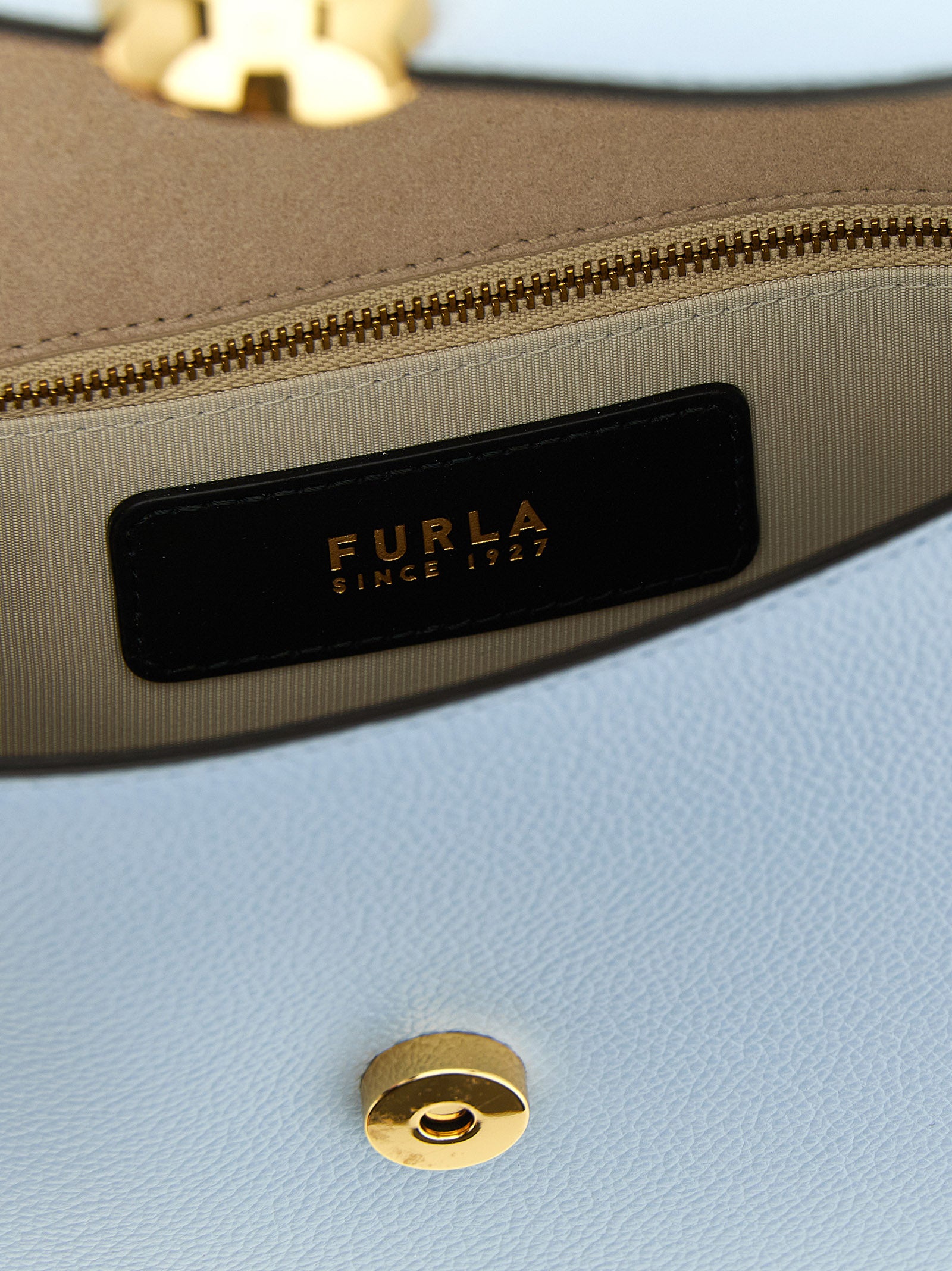 Furla Umhängetasche aus blauem Kalbsleder