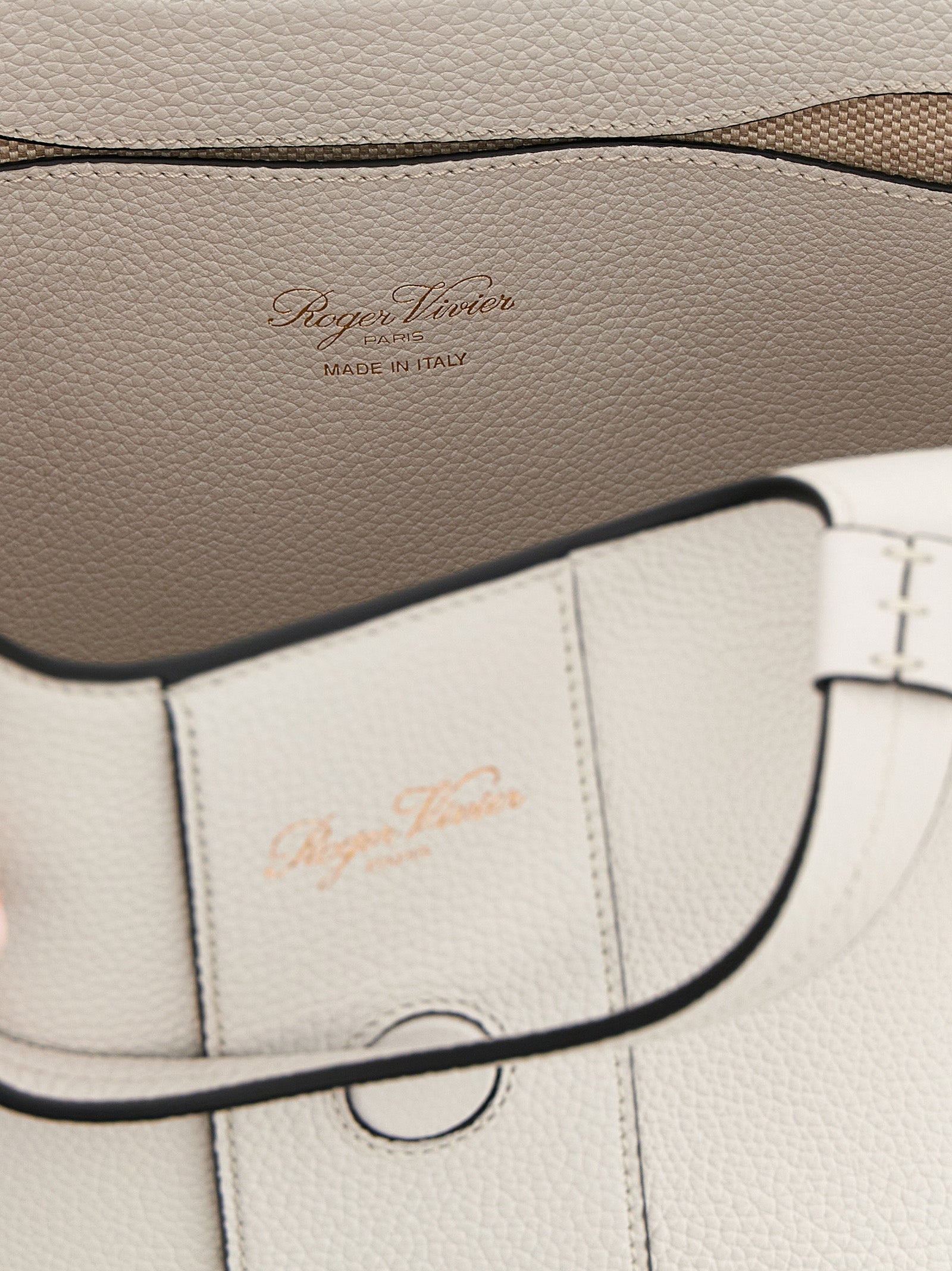 Roger Vivier Graue Kalbsleder-Tote Bag
