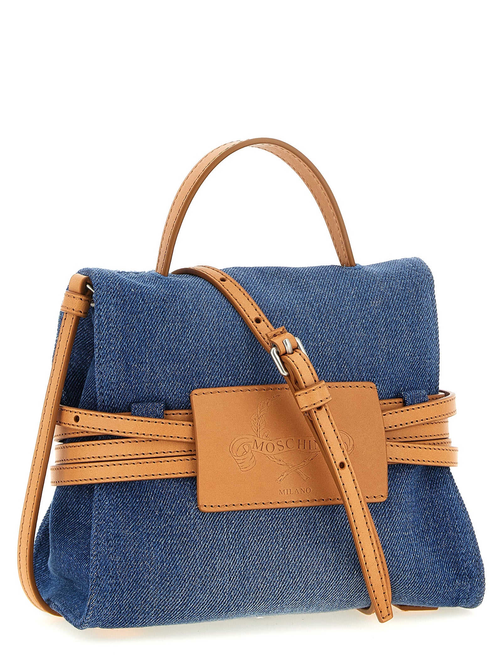 Moschino Blaue Baumwoll-Handtasche