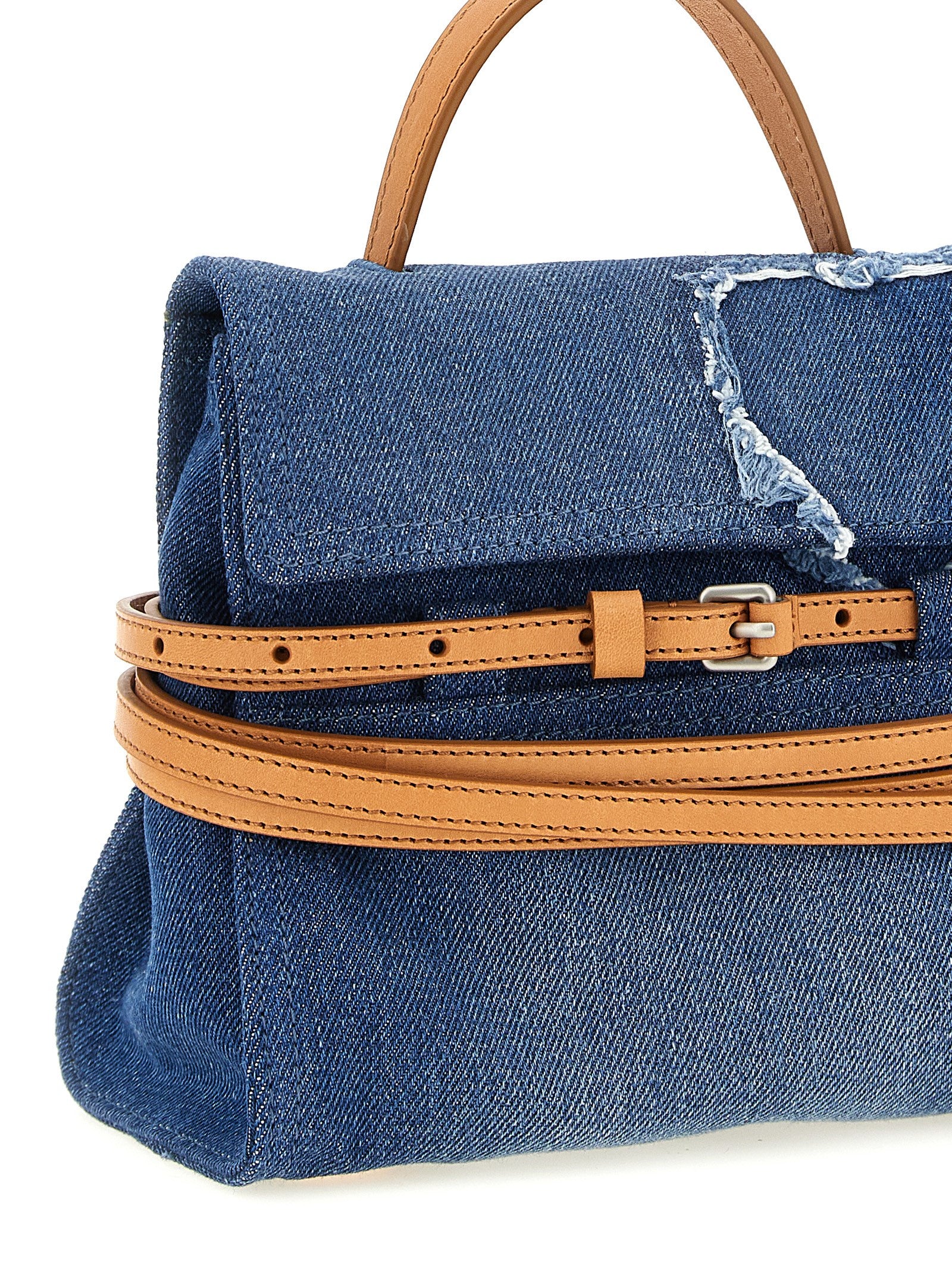 Moschino Blaue Baumwoll-Handtasche