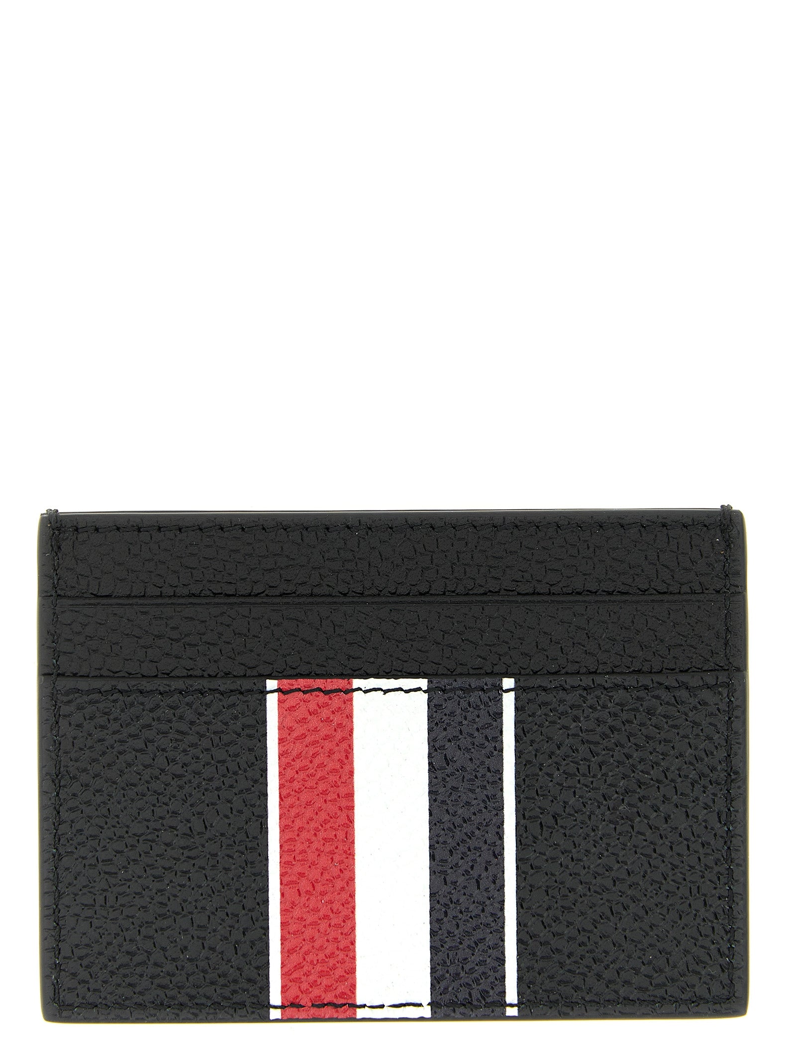 Thom Browne Schwarzer Kalbsleder-Kartenetui