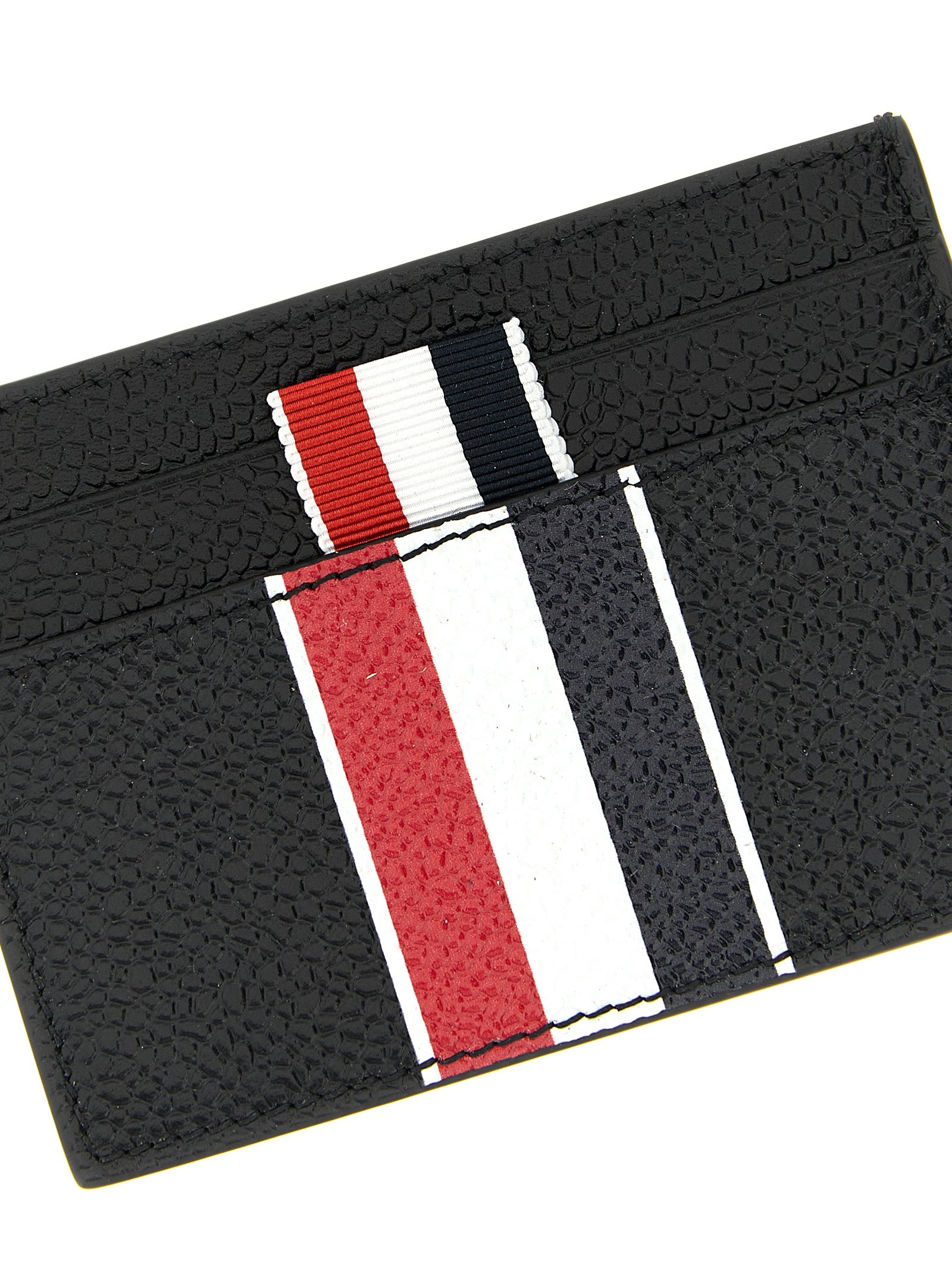 Thom Browne Schwarzer Kalbsleder-Kartenetui