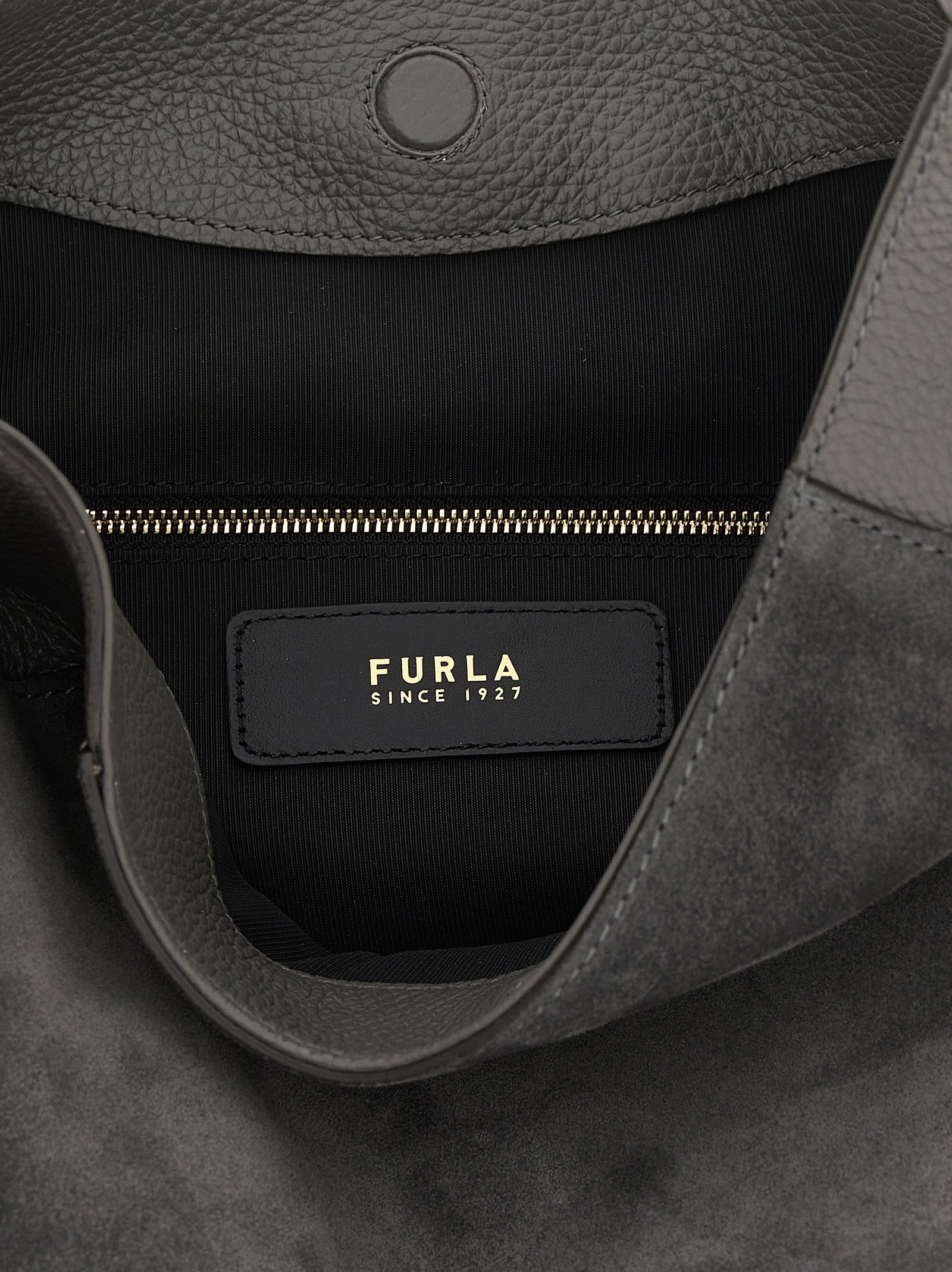 Furla Graue Kalbsleder-Umhängetasche