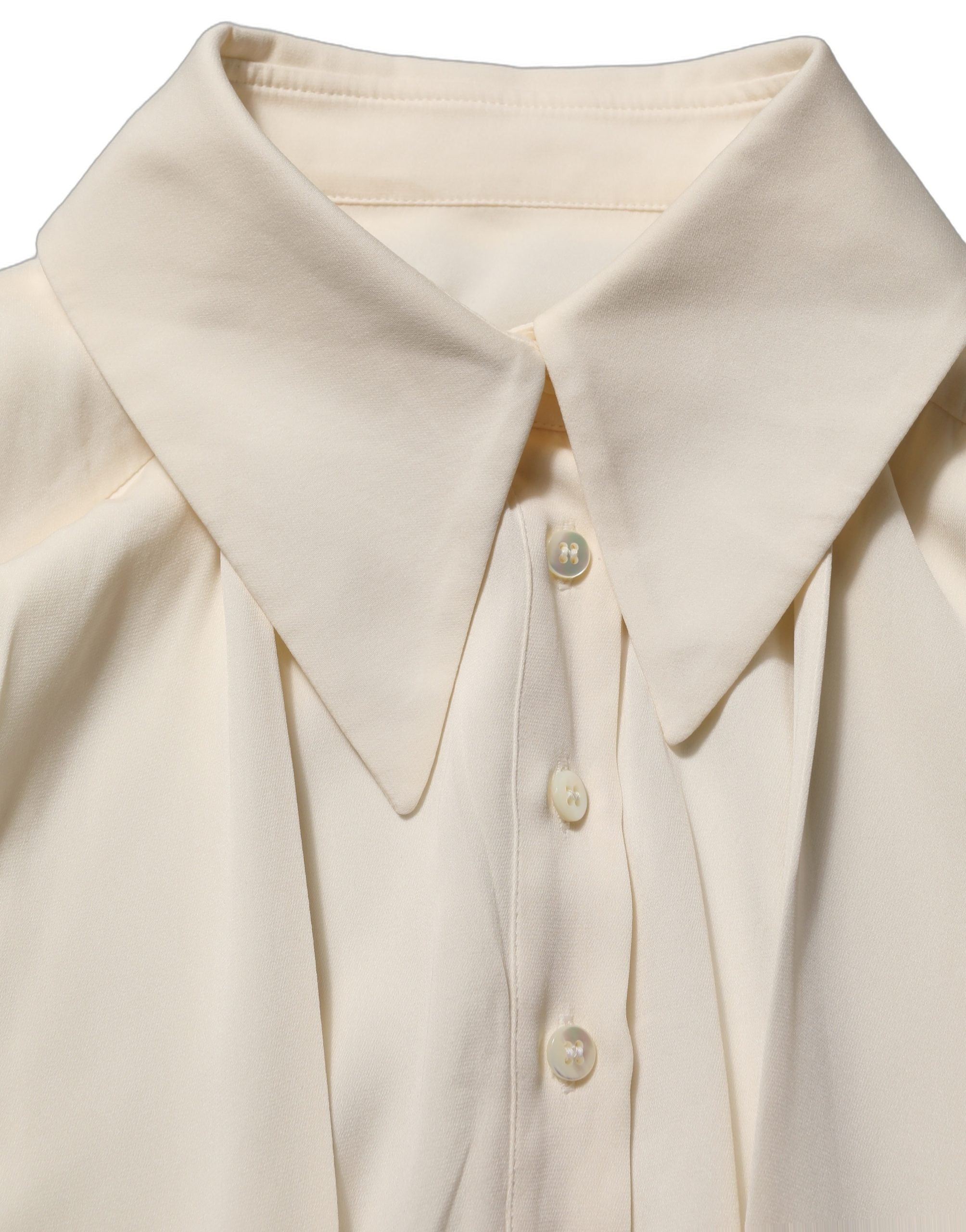 Dolce & Gabbana Weiße Bluse mit Ascot-Kragen und langen Ärmeln