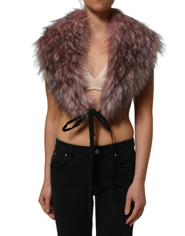 Dolce & Gabbana Pinker Strick-Bolero aus Kunstpelz