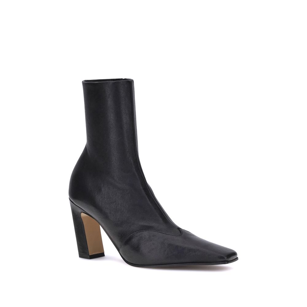 Khaite Schwarze Ankle Boots aus Kalbsleder Bos Taurus