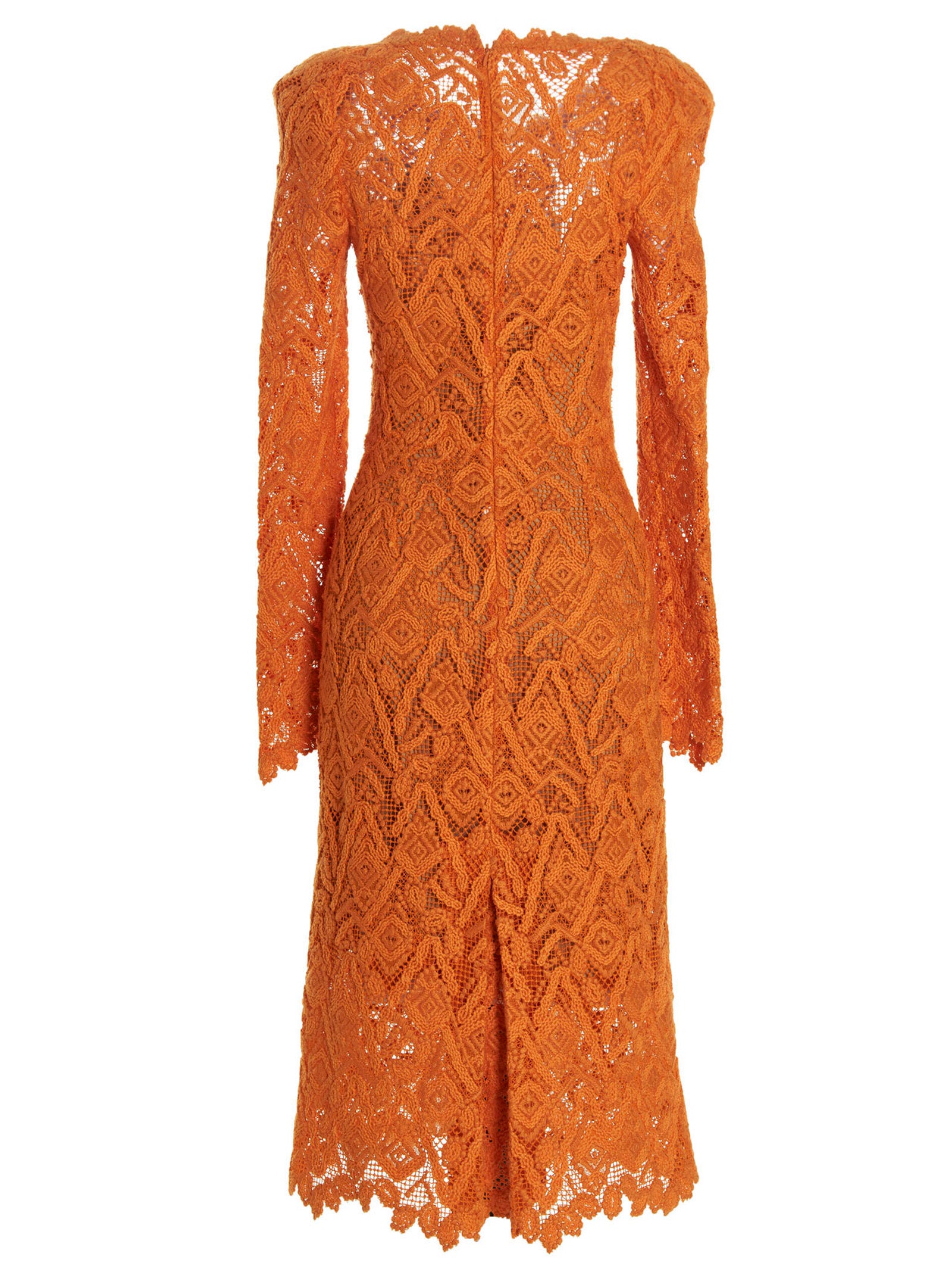 Ermanno Scervino Orange Wollkleid Midi