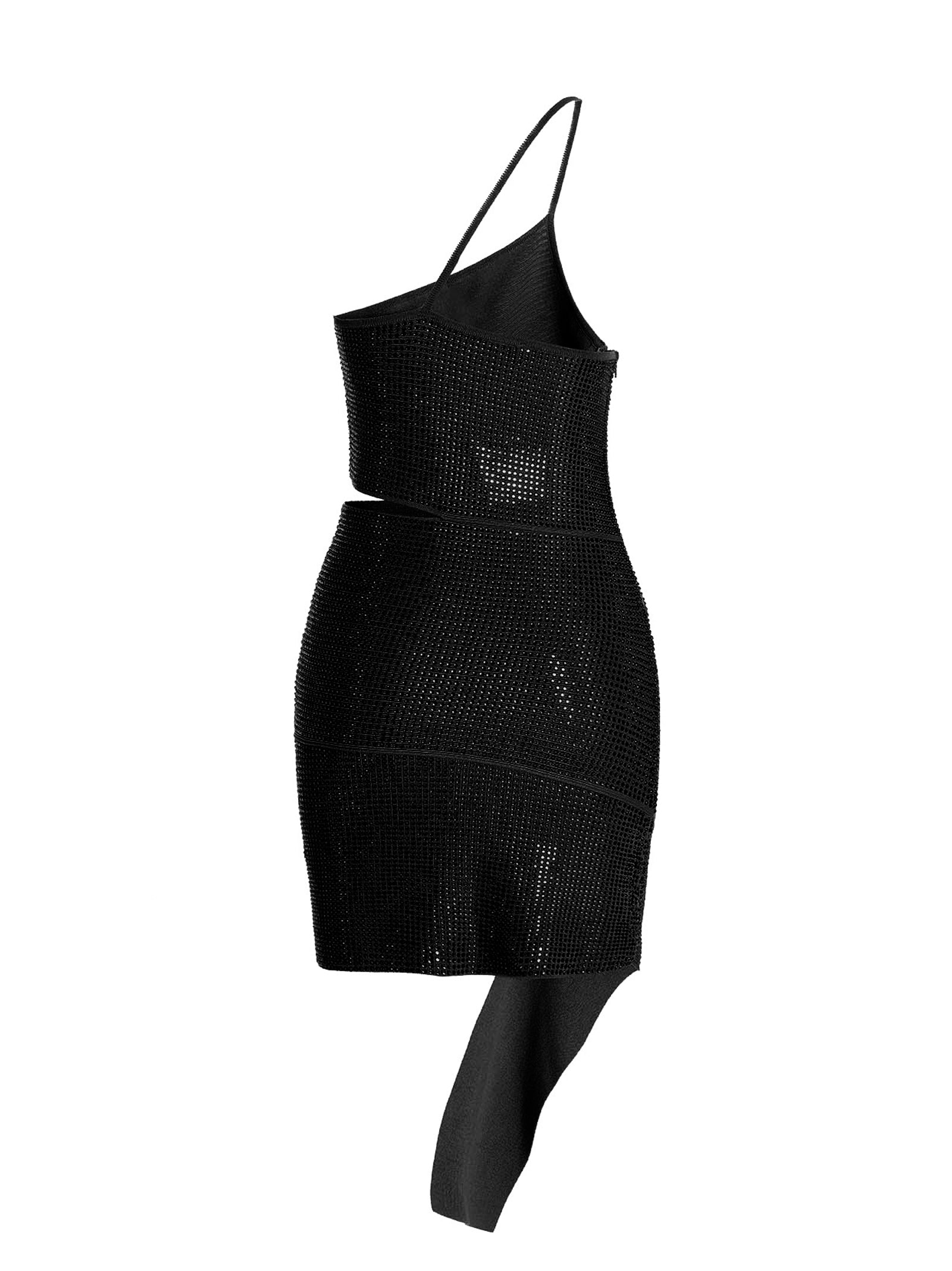 ANDREĀDAMO Schwarzes Viskose-Kurzkleid