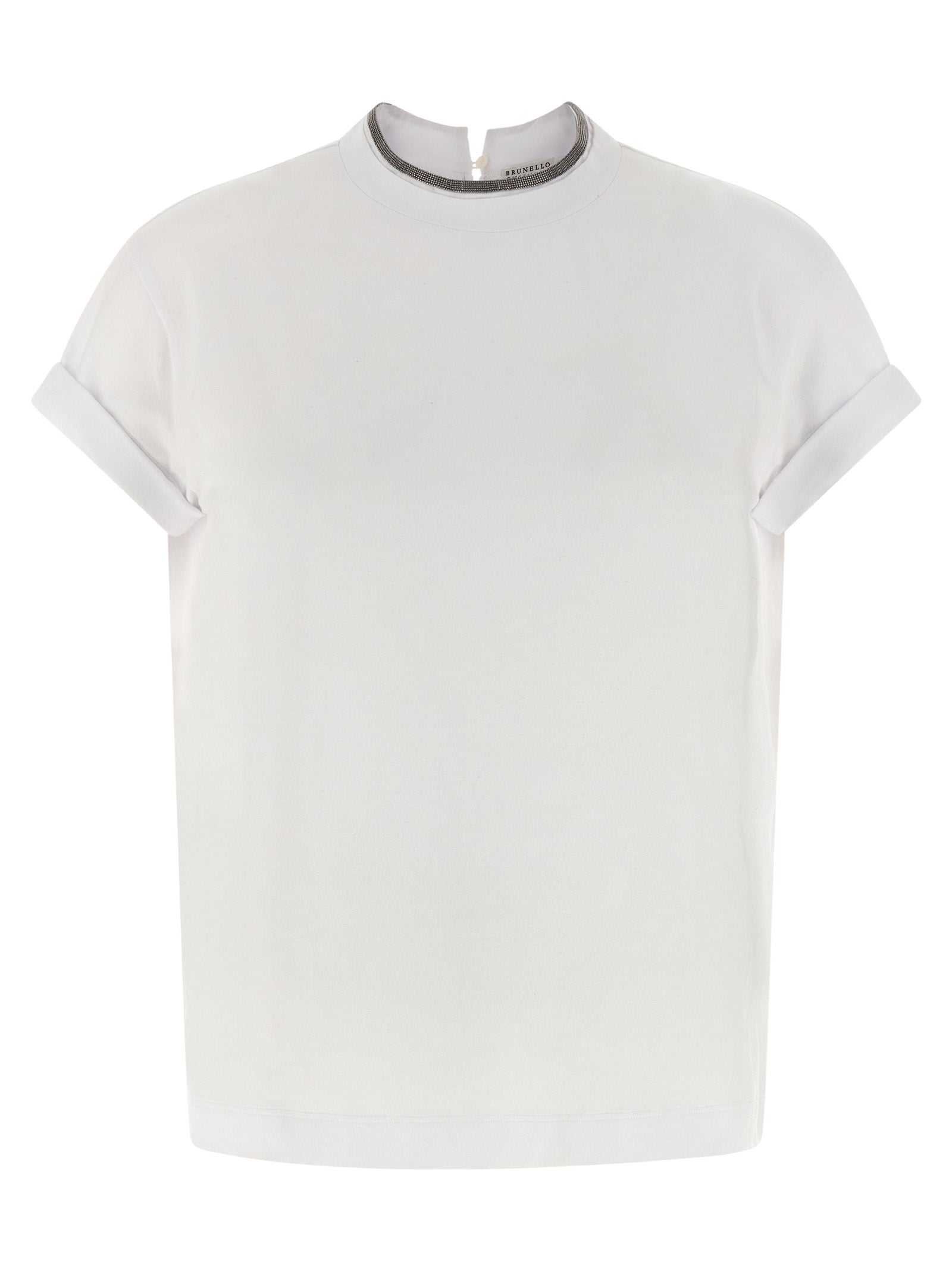 Brunello Cucinelli Weißes Baumwoll-T-Shirt