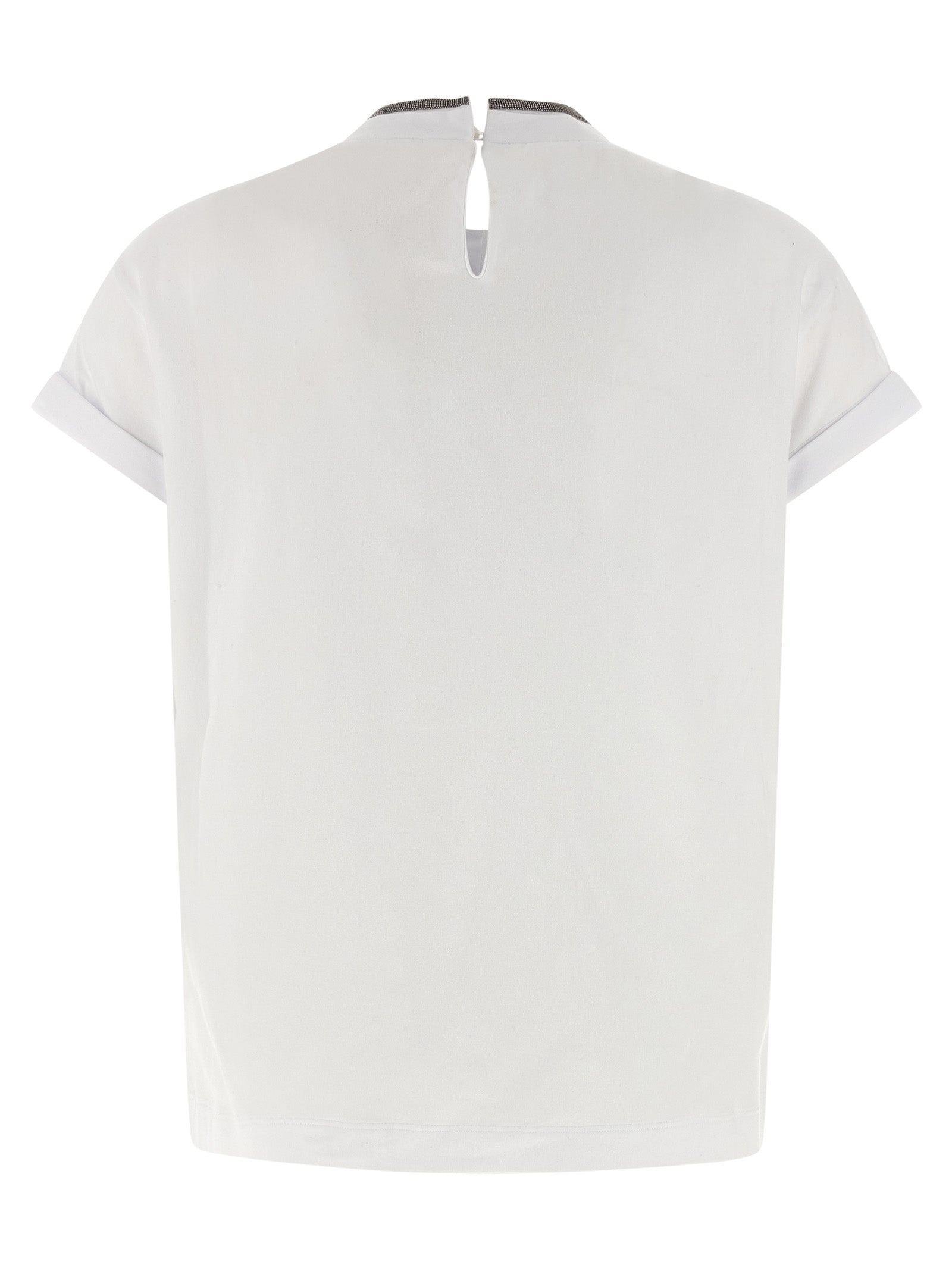 Brunello Cucinelli Weißes Baumwoll-T-Shirt