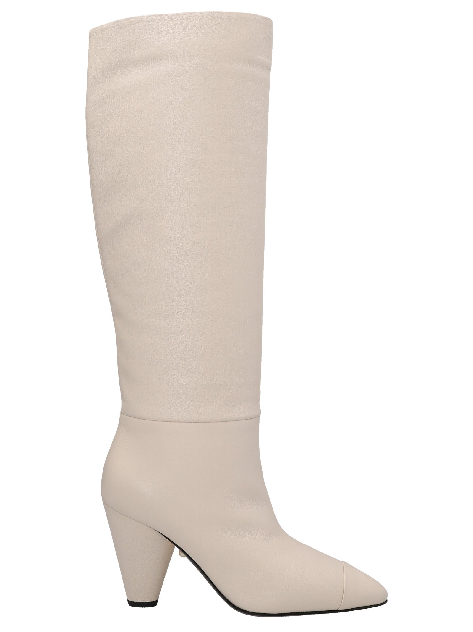 ALEVÌ Weiße Leder Over-the-Knee-Stiefel