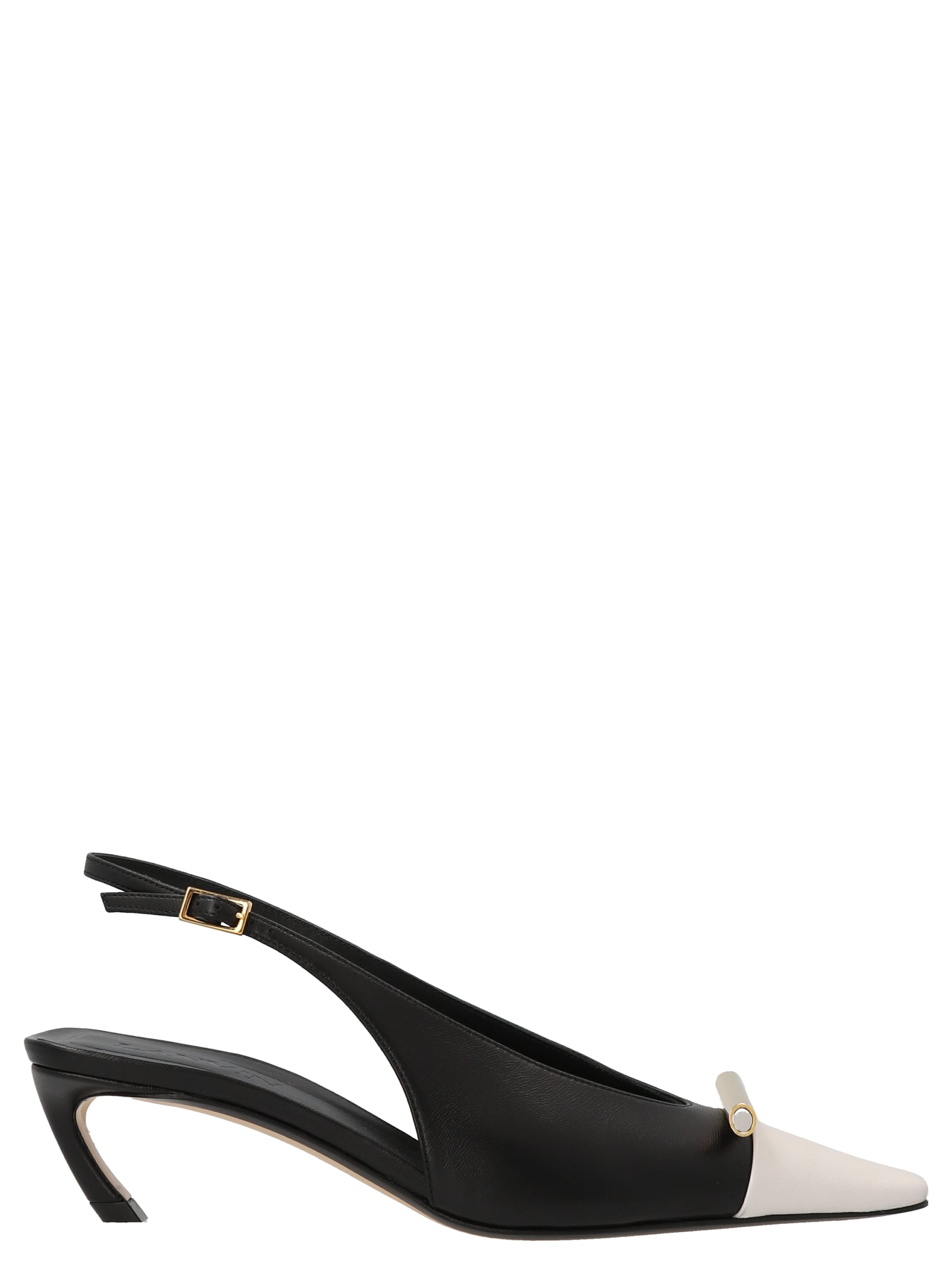 Lanvin Zweifarbige Pumps aus Ziegenleder mit mittlerem Absatz