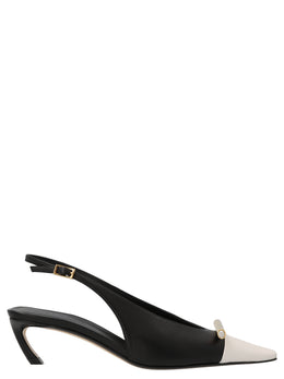 Lanvin Zweifarbige Pumps aus Ziegenleder mit mittlerem Absatz