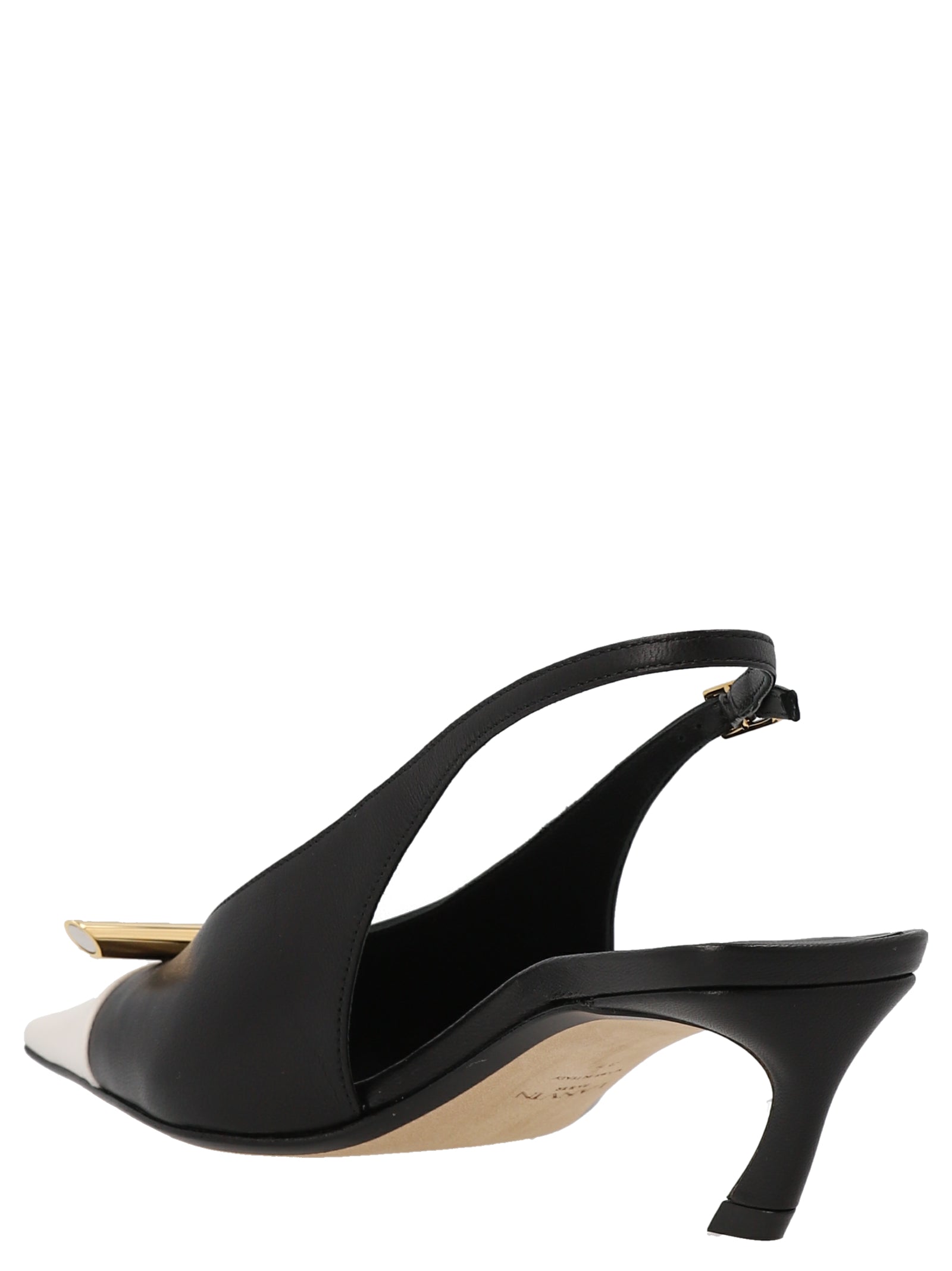 Lanvin Zweifarbige Pumps aus Ziegenleder mit mittlerem Absatz