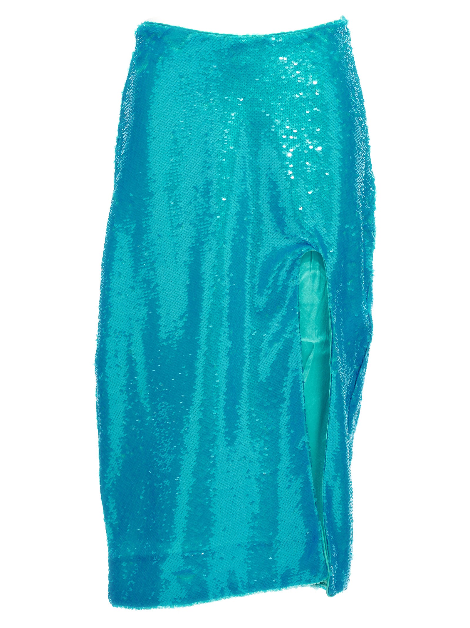 Ganni Midi-Rock aus recyceltem Polyester in Blau