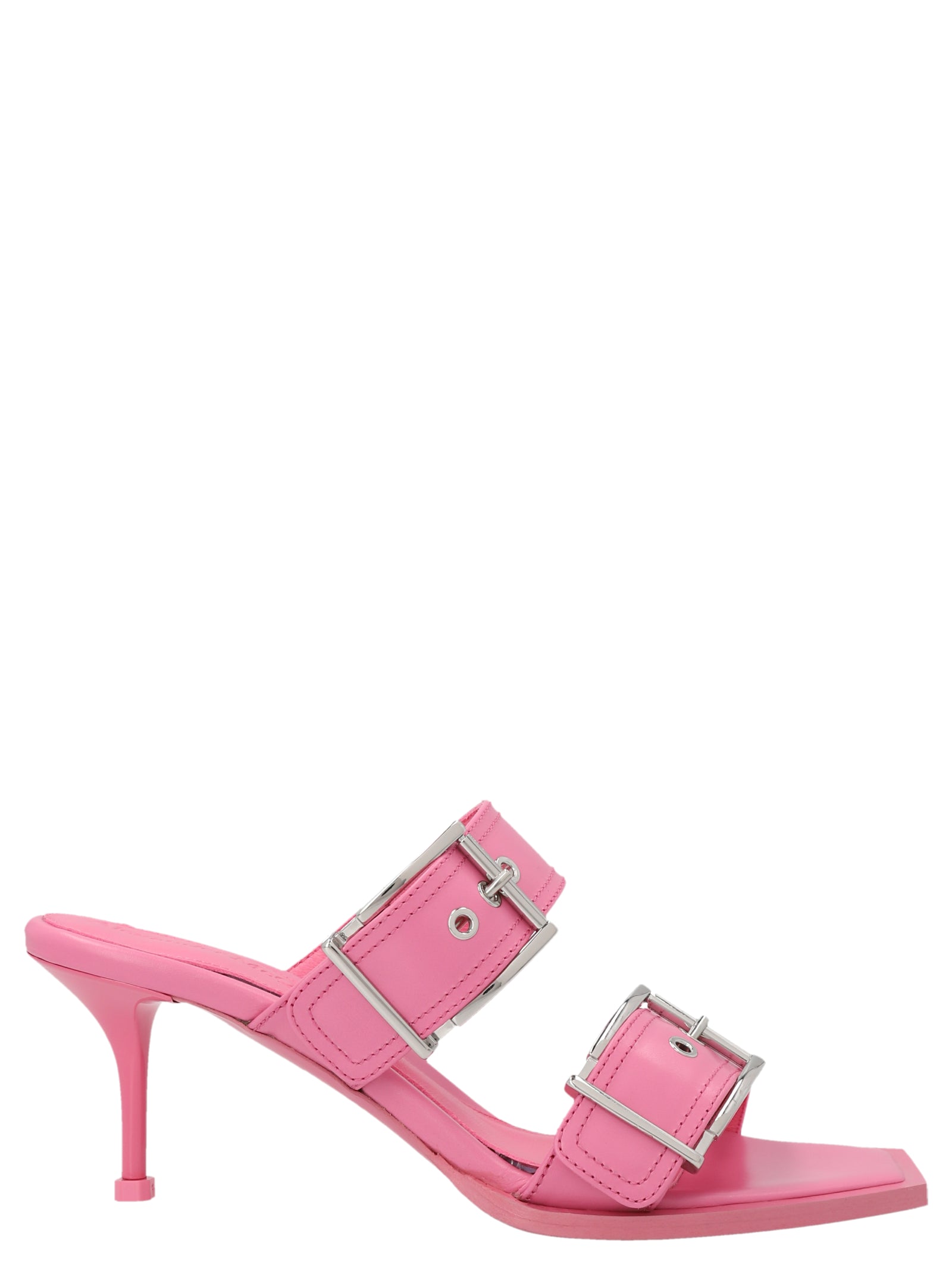 Alexander McQueen Sandaletten mit Stilettoabsatz aus mehrfarbigem Kalbsleder