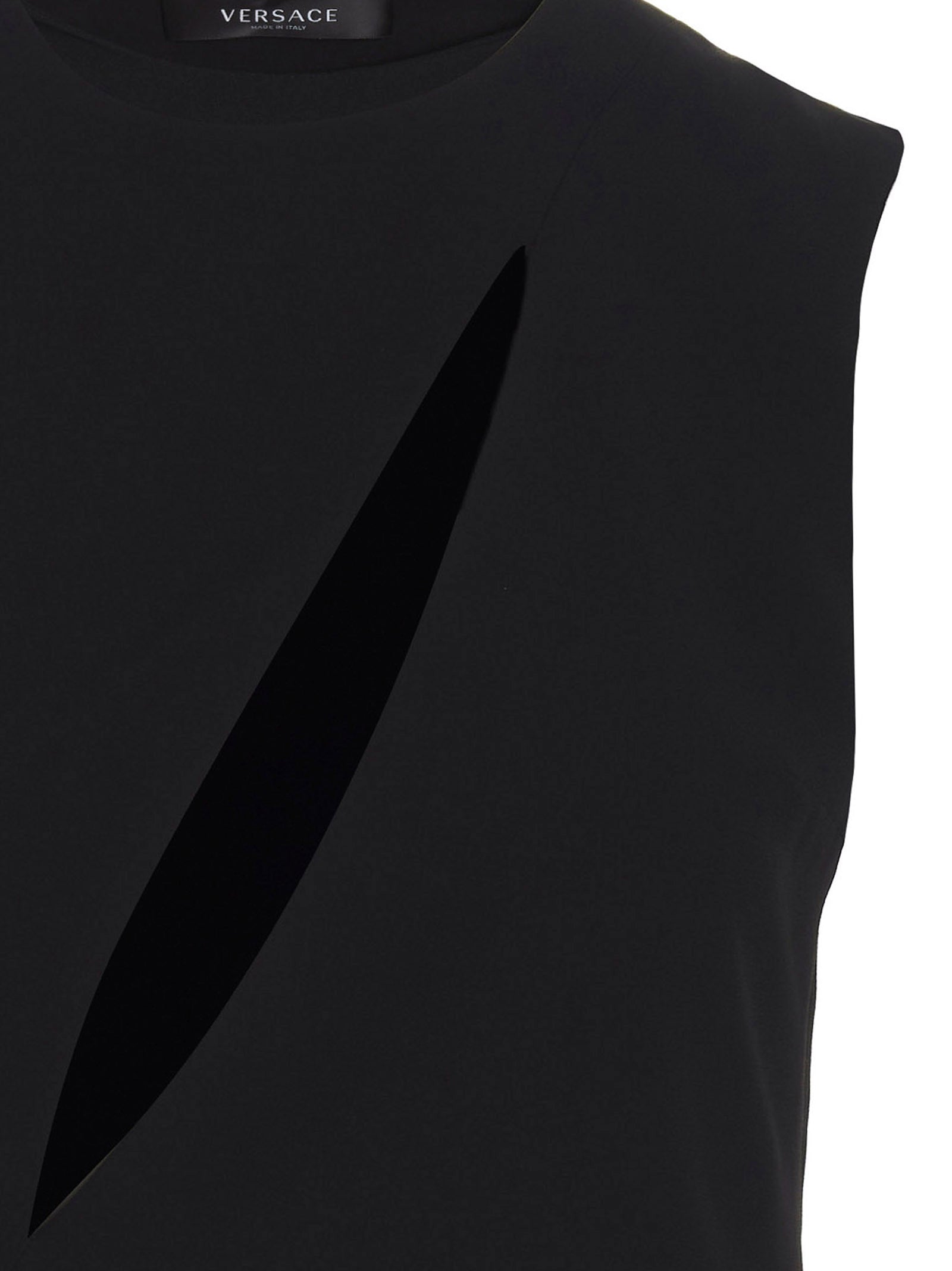 Versace Schwarzes Midi-Kleid aus Acetat