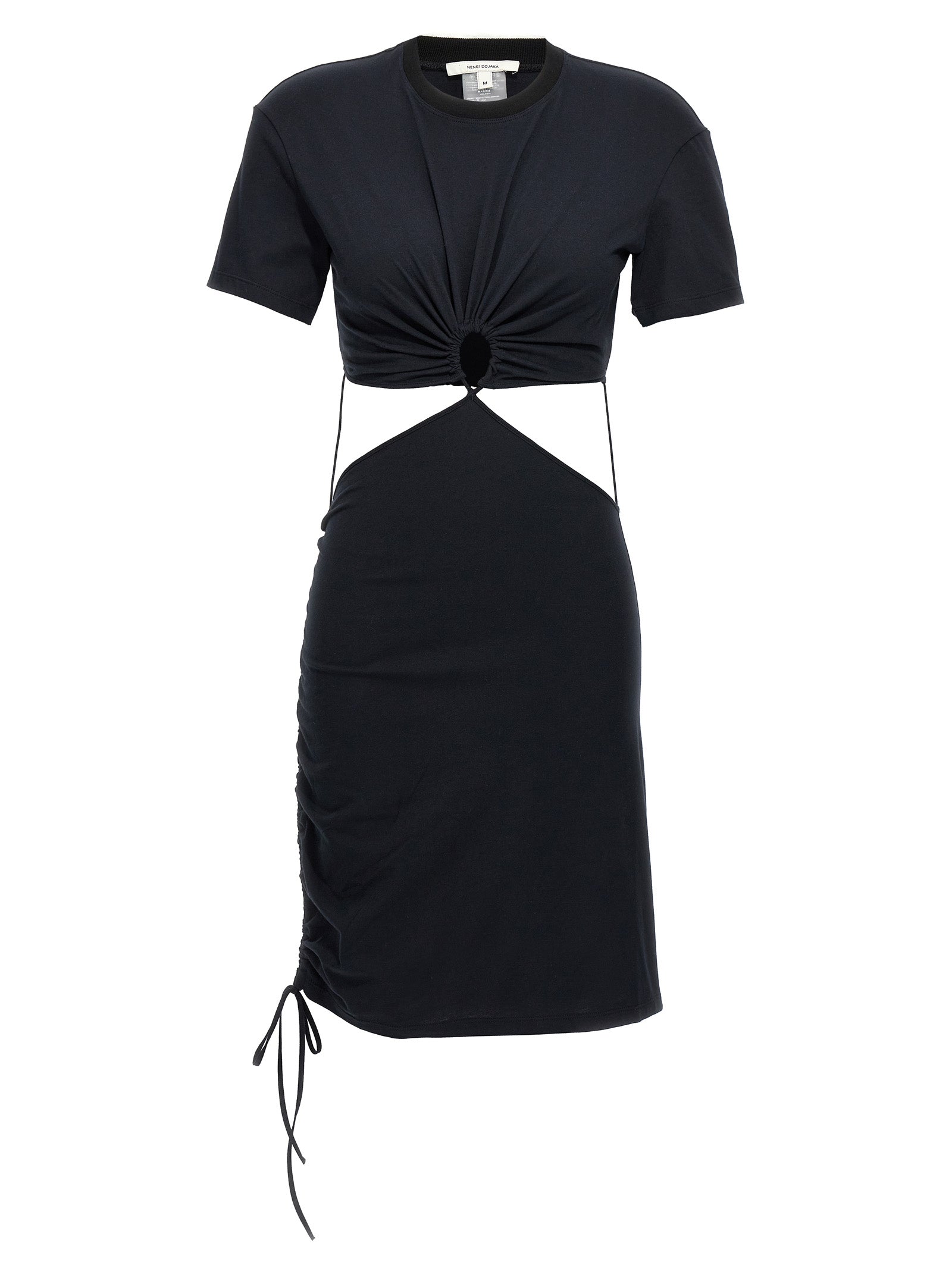 Nensi Dojaka Schwarzes Baumwoll-Midikleid