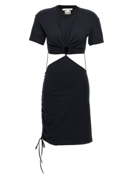 Nensi Dojaka Schwarzes Baumwoll-Midikleid
