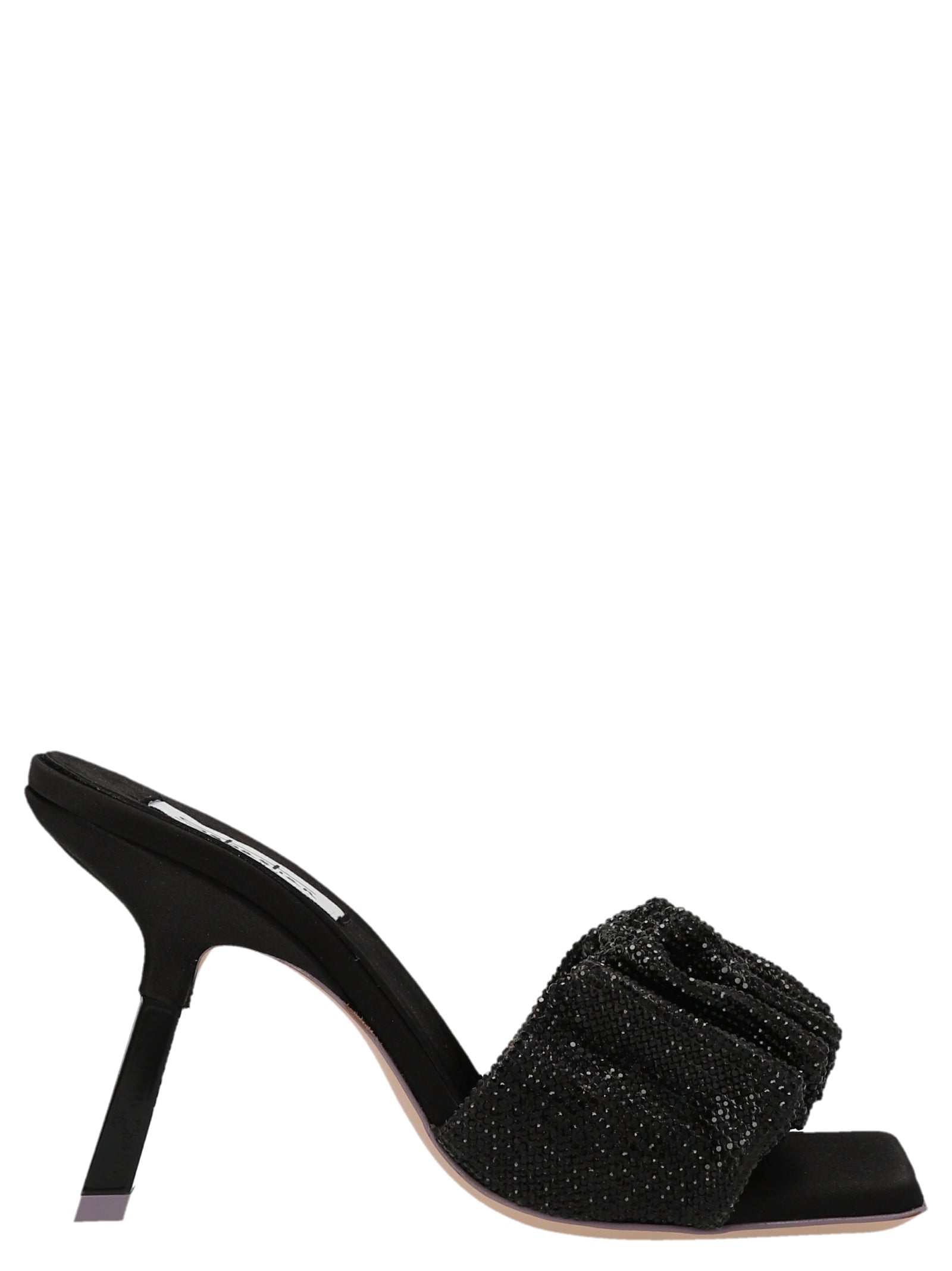 SEBASTIAN Schwarze Stilettosandalen aus Ziegenleder