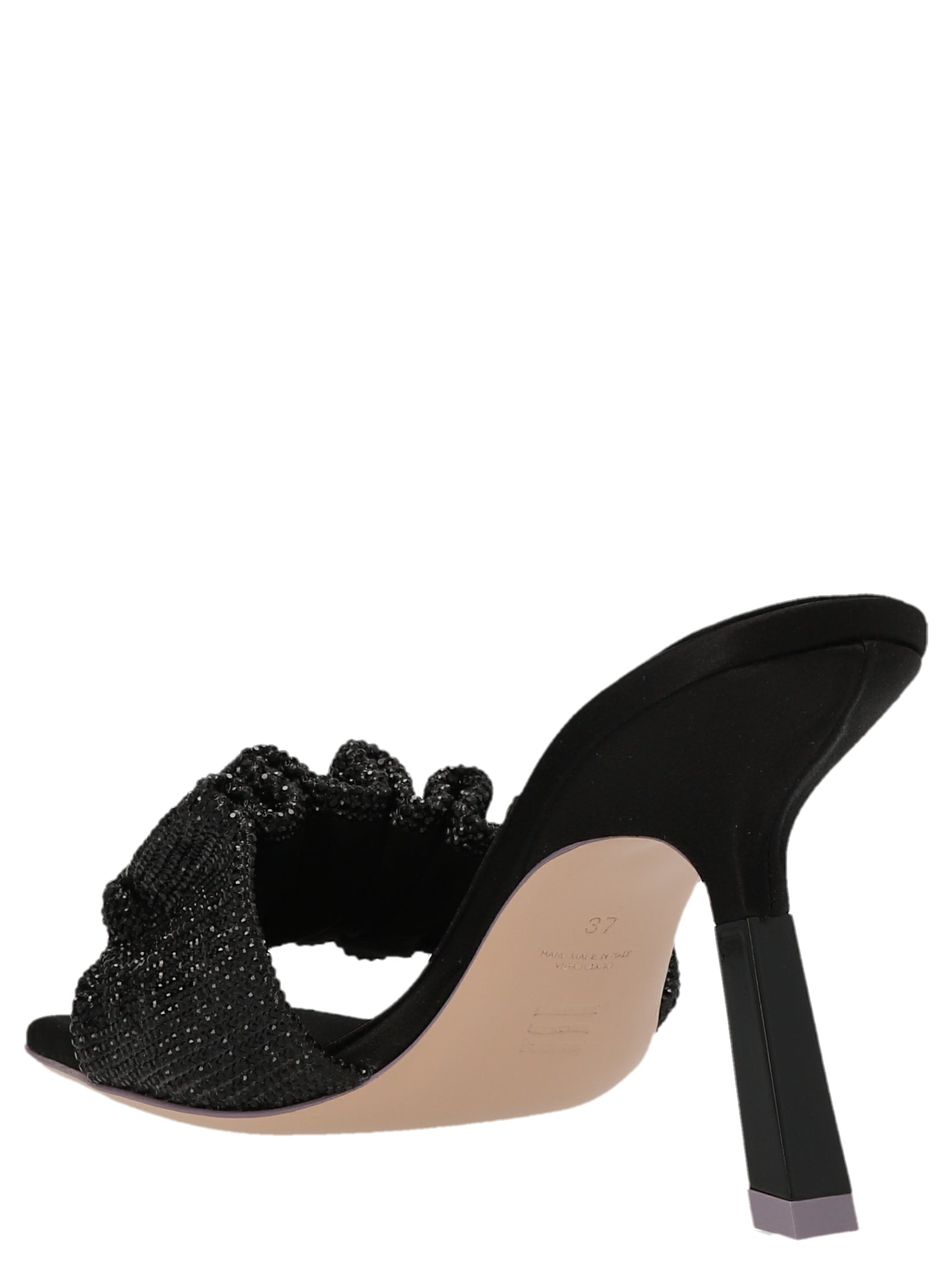 SEBASTIAN Schwarze Stilettosandalen aus Ziegenleder