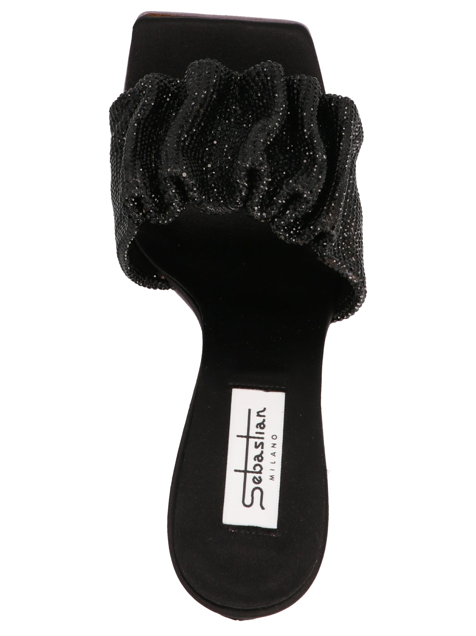 SEBASTIAN Schwarze Stilettosandalen aus Ziegenleder
