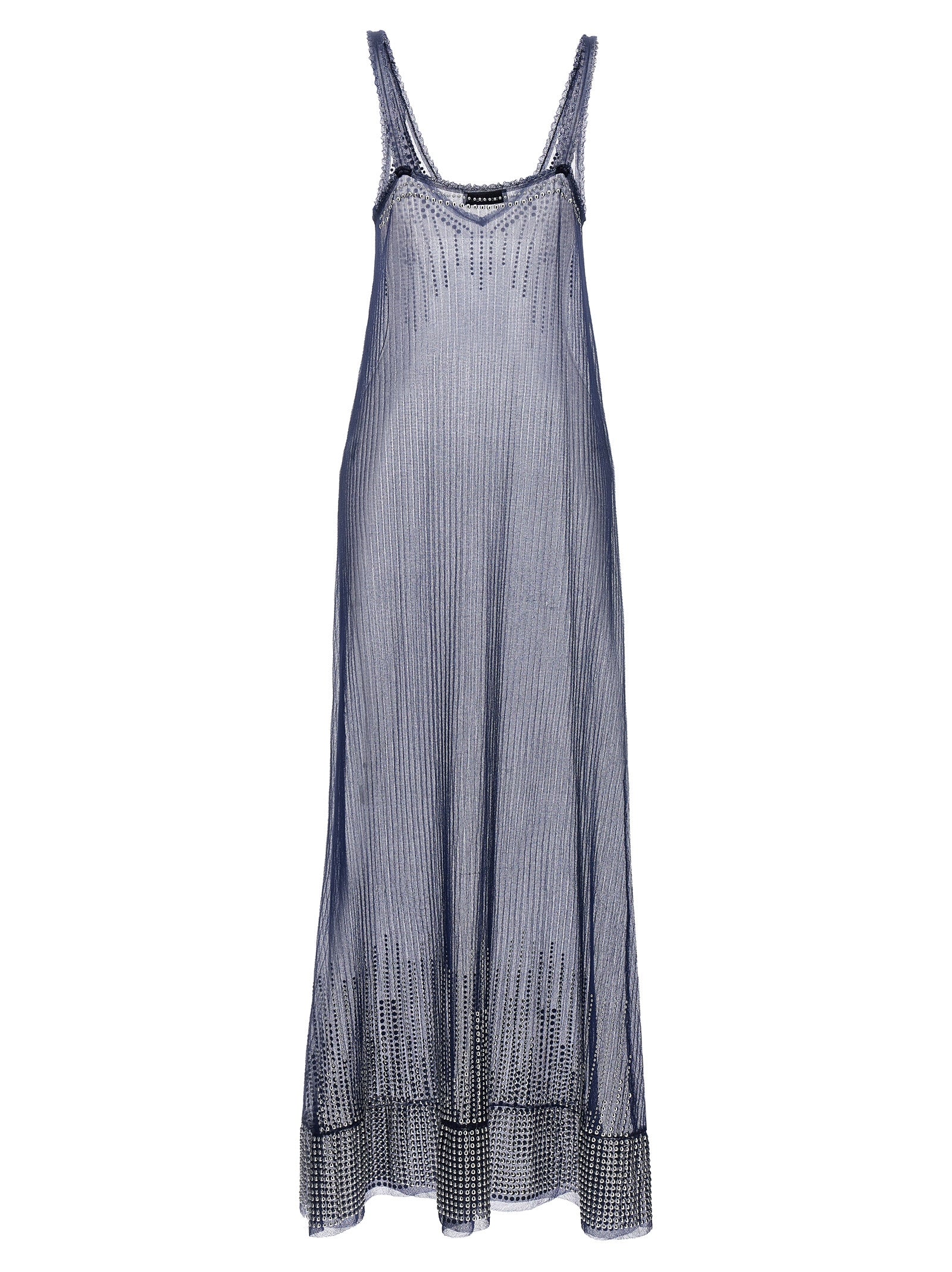 Paco Rabanne Langes blaues Kleid aus Polyamid