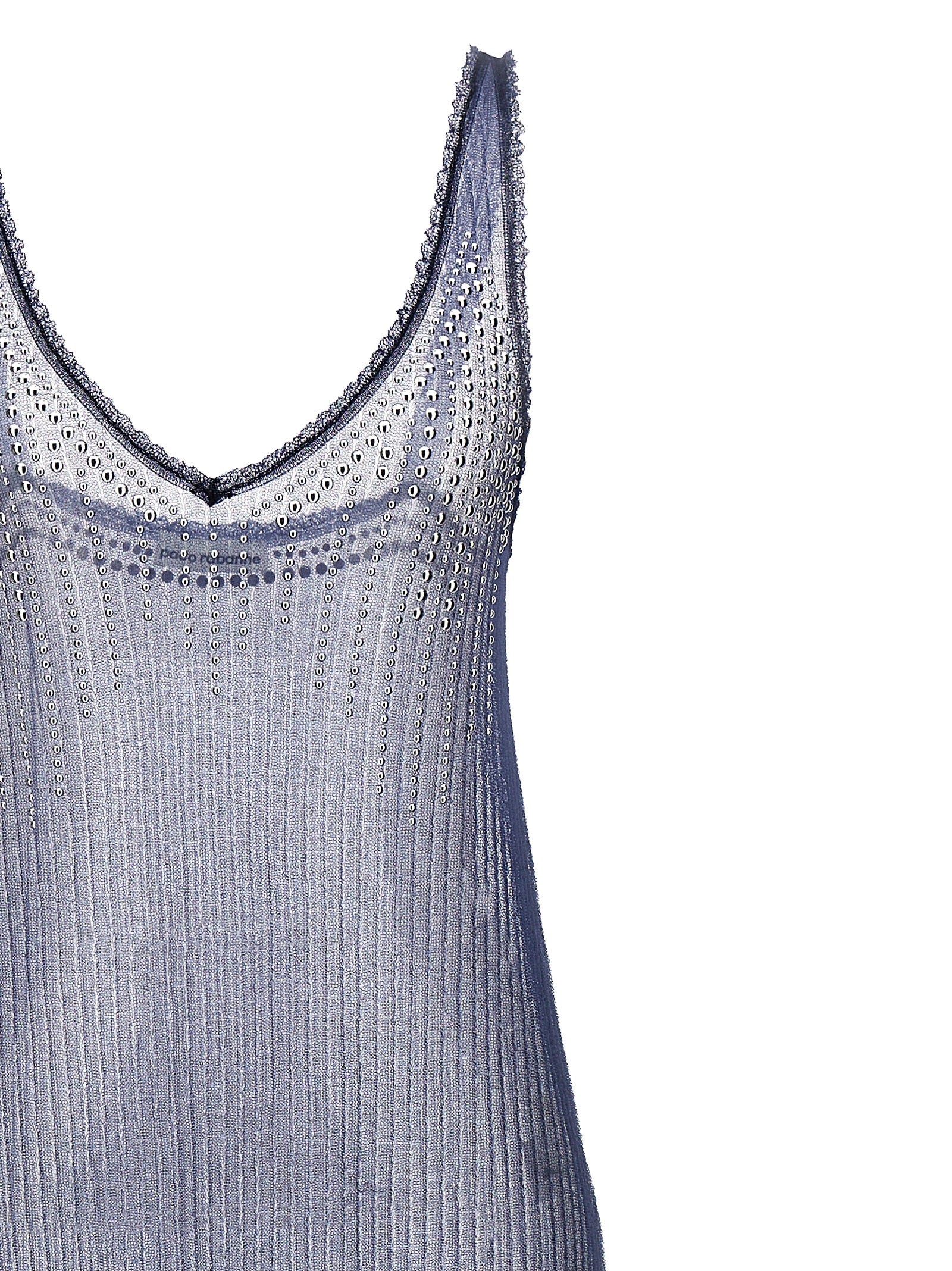 Paco Rabanne Langes blaues Kleid aus Polyamid