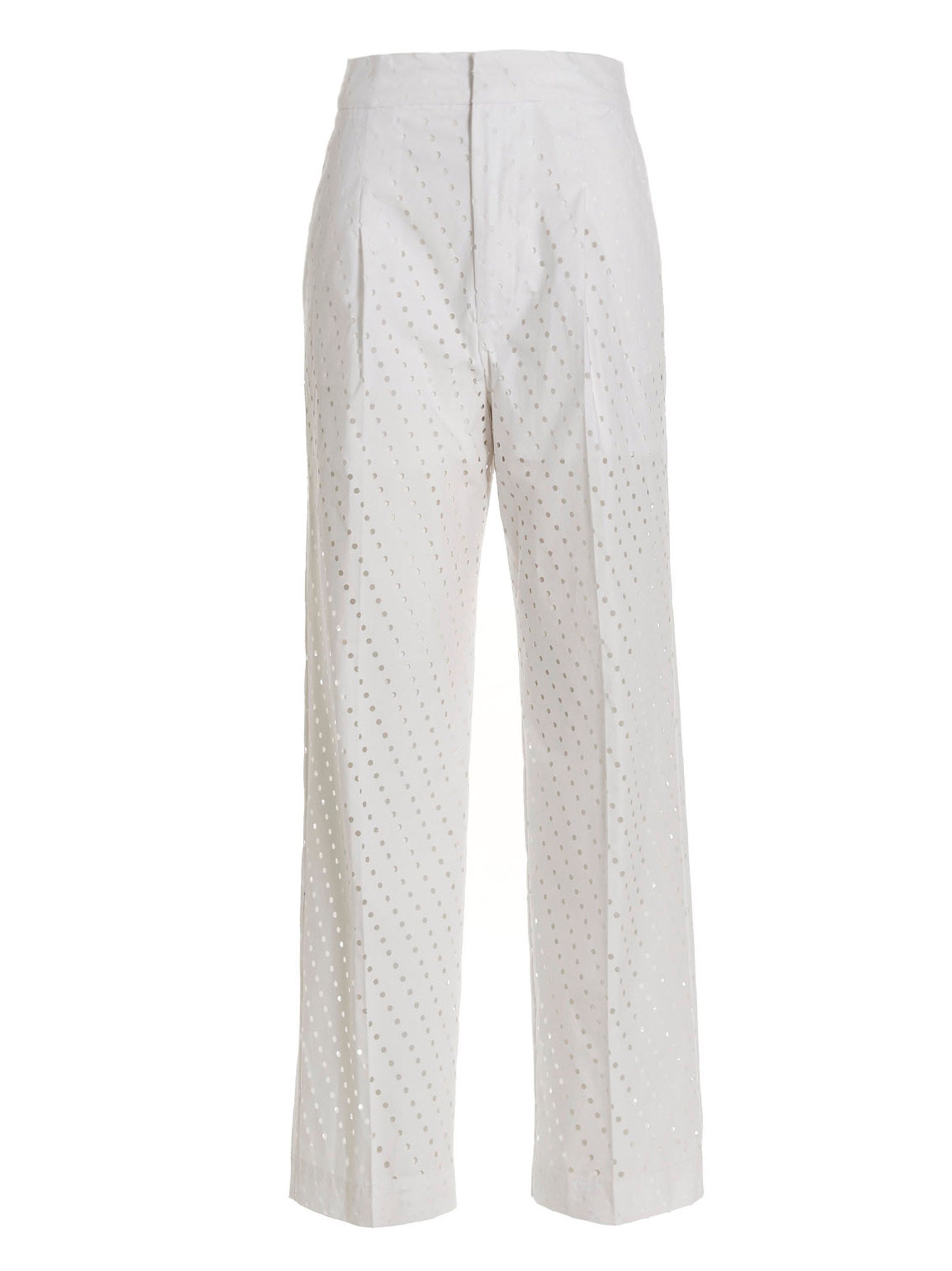 NUDE Weiße Baumwollhose im Casual-Look