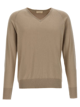 MA'RY'YA Beige Cotton Cardigan