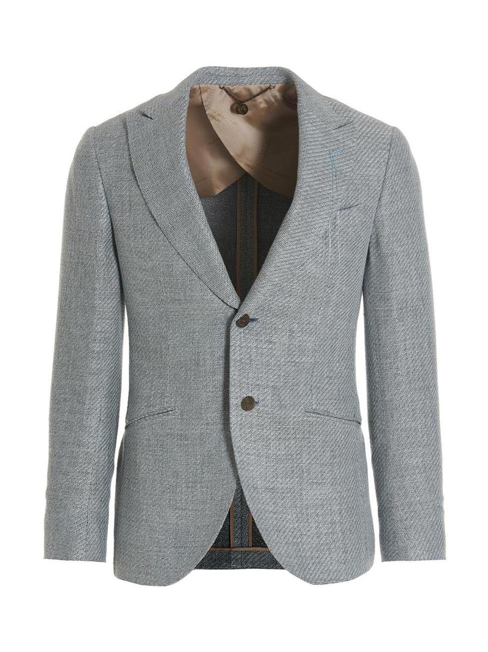 MAURIZIO MIRI Blauer Seidenblazer