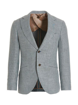 MAURIZIO MIRI Blauer Seidenblazer