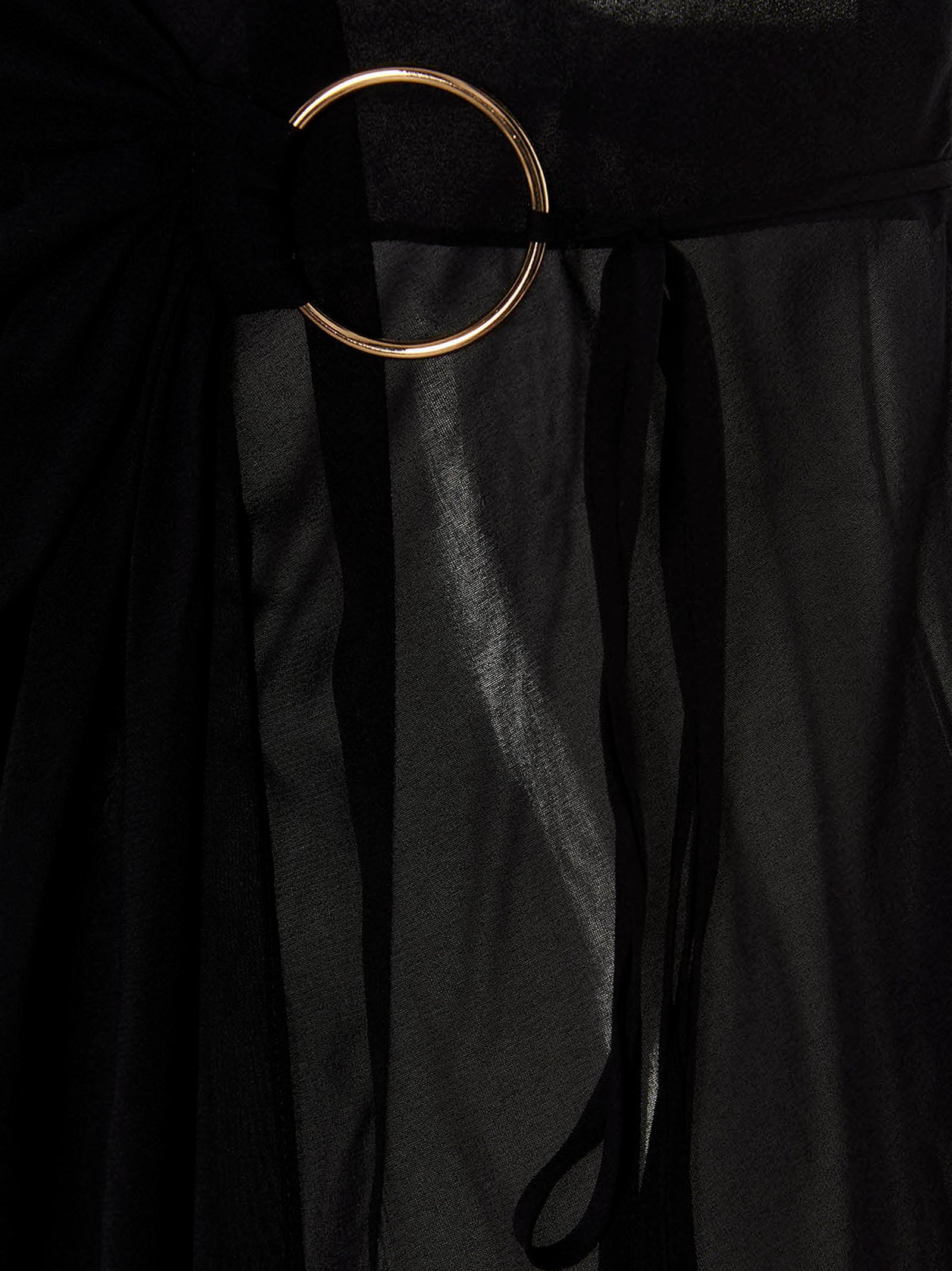 Louisa Ballou Schwarzes Seiden-Maxikleid