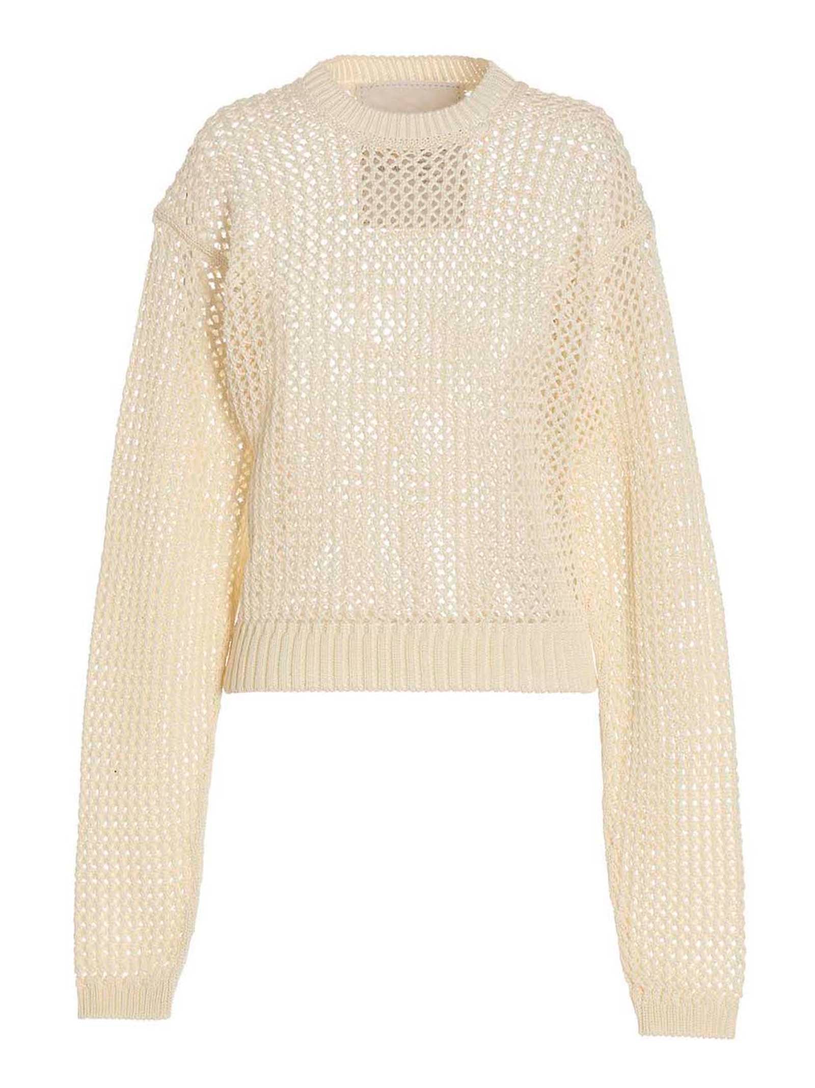 RAMAEL Weißer Strickcardigan aus Baumwolle