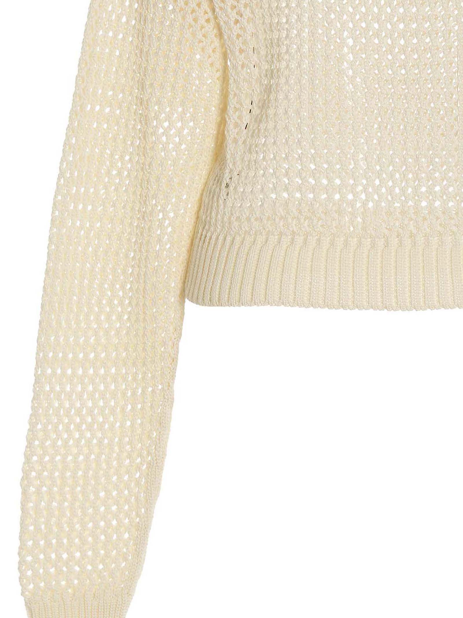 RAMAEL Weißer Strickcardigan aus Baumwolle