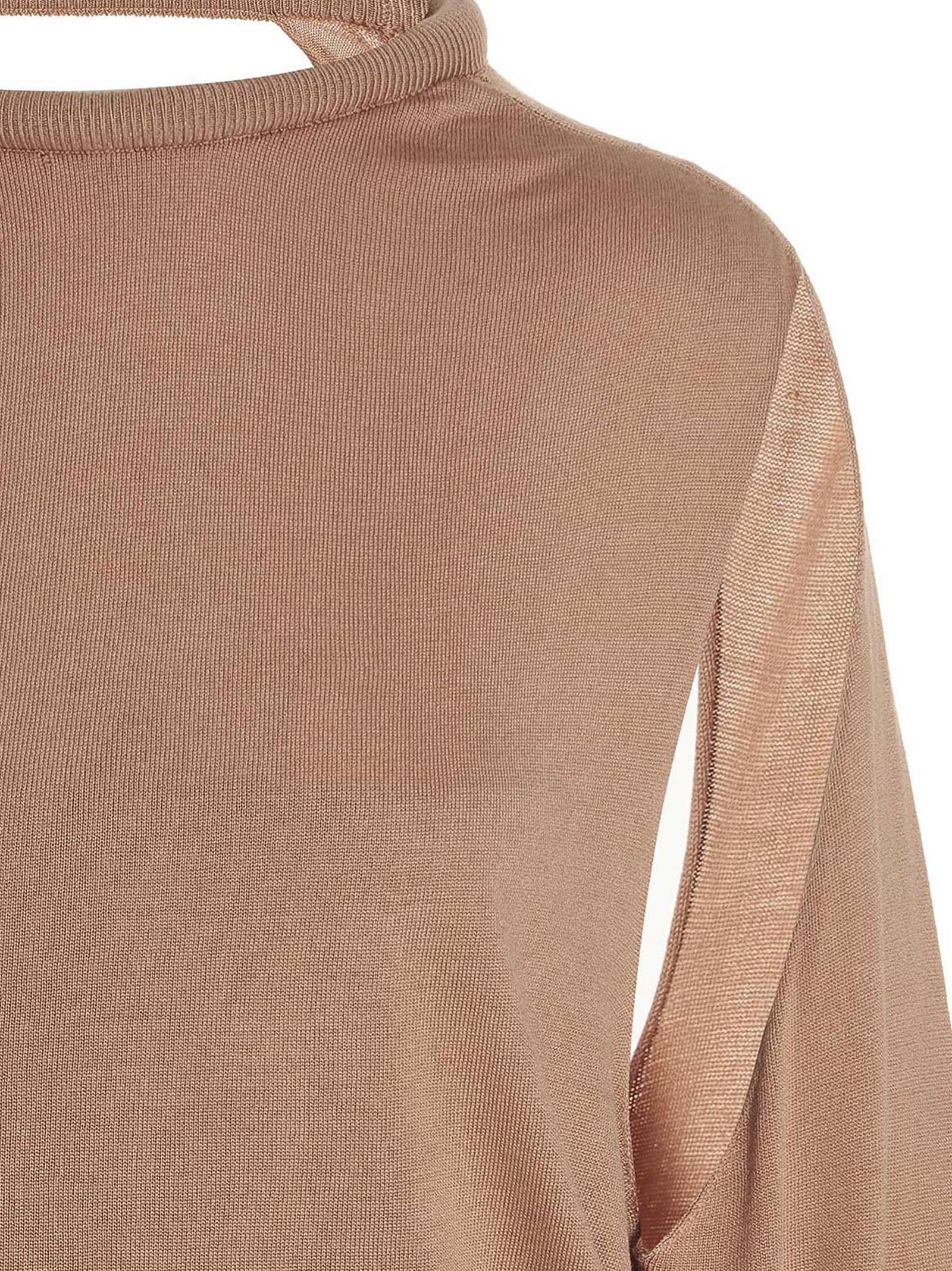 RAMAEL Beige Seidenstrickjacke